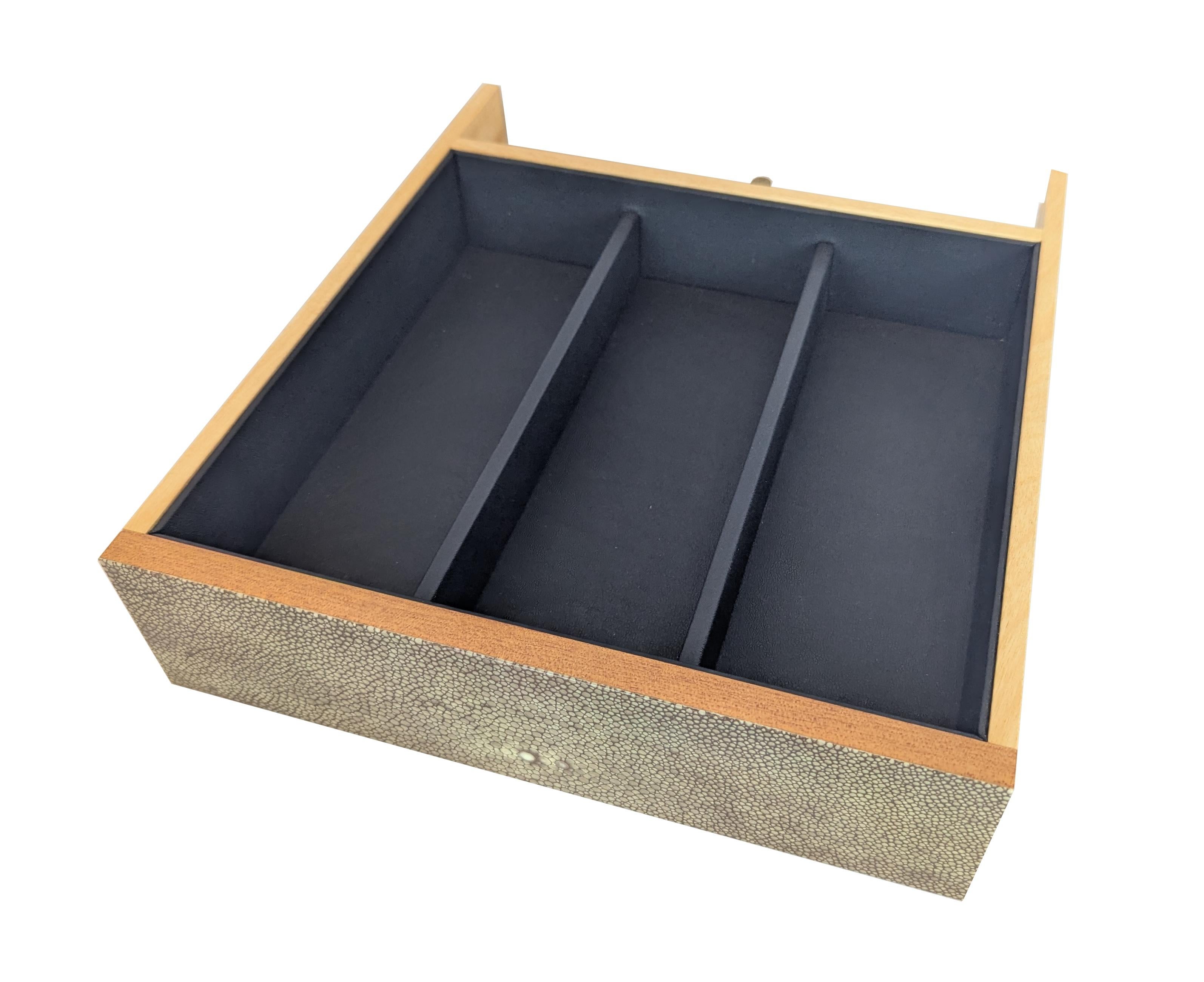 Caja expositora secreta para joyas y bolígrafos. Piel de ébano de Macassar y Shagreen. Siglo XXI y contemporáneo en venta