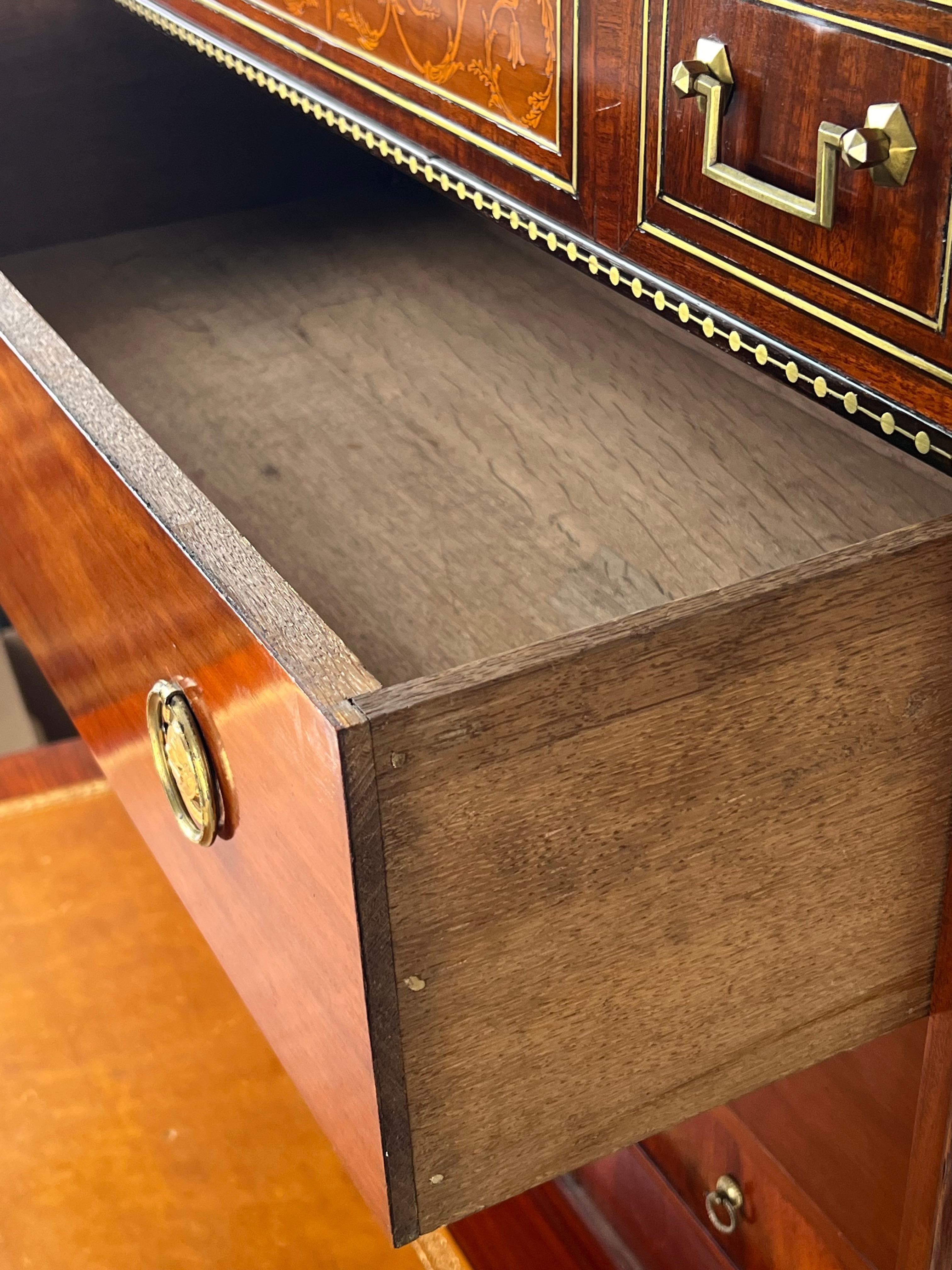 Laiton Secrétaire à abattant d'époque French Louis XVI Style Secretary c. Fin du 19ème siècle. en vente