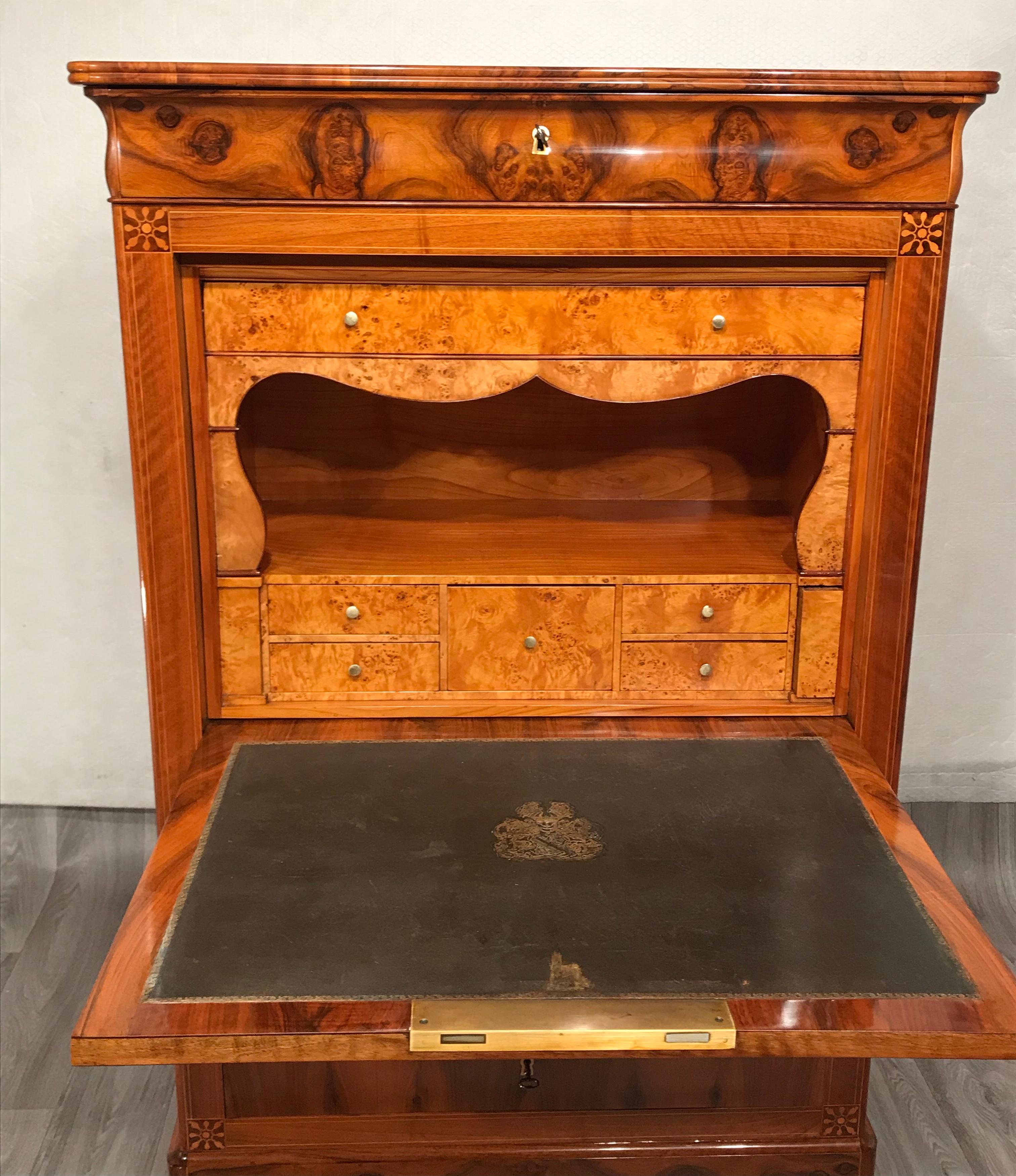 Louis Philippe Secretaire a Abattant, Drop Front Desk, France, 1840