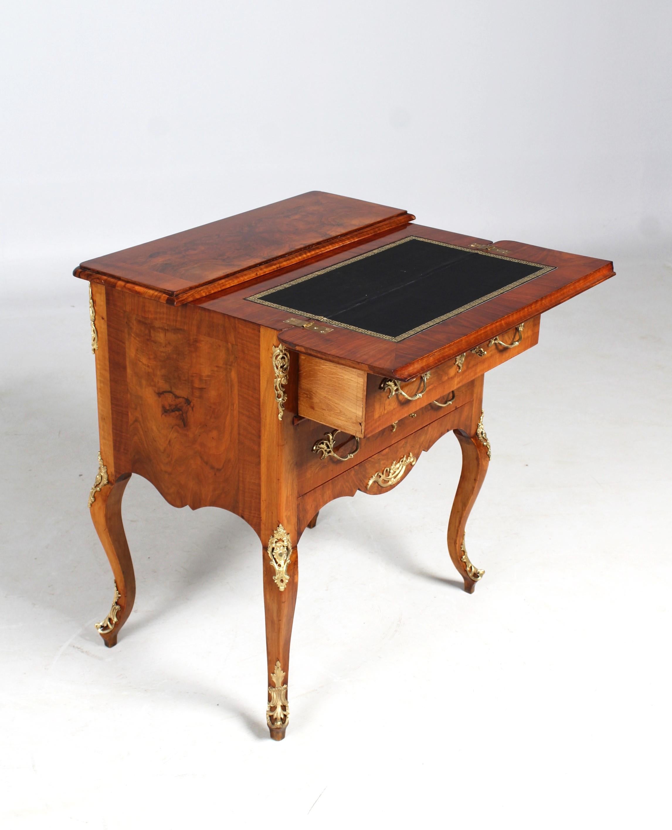 French Secretaire à la Bourgogne, Transformation Table, Louis XV Style, 19th Century For Sale
