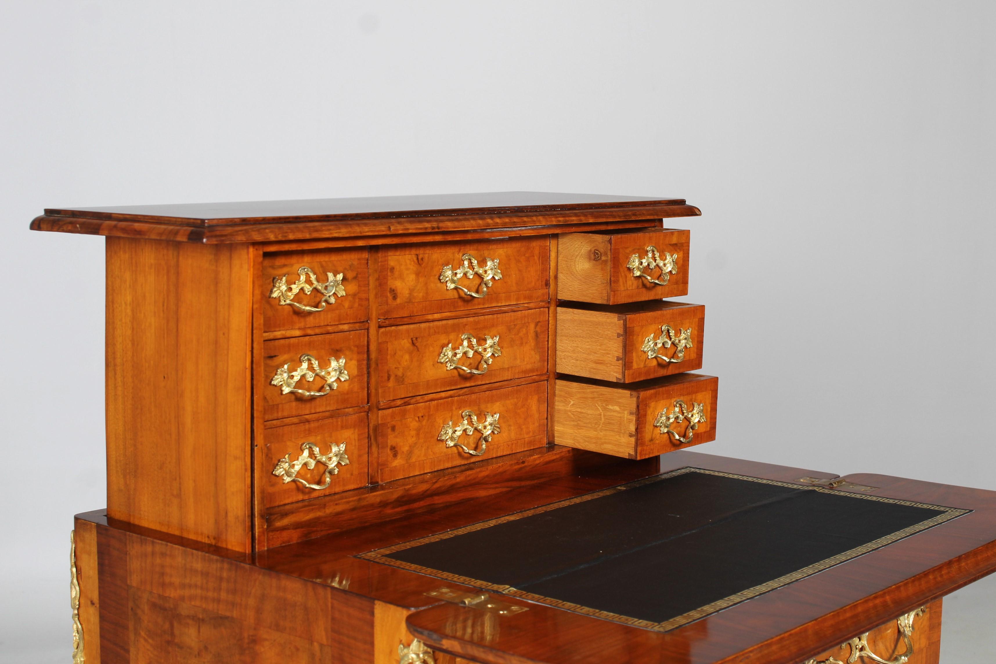 Secretaire à la Bourgogne, Transformation Table, Louis XV Style, 19th Century For Sale 3