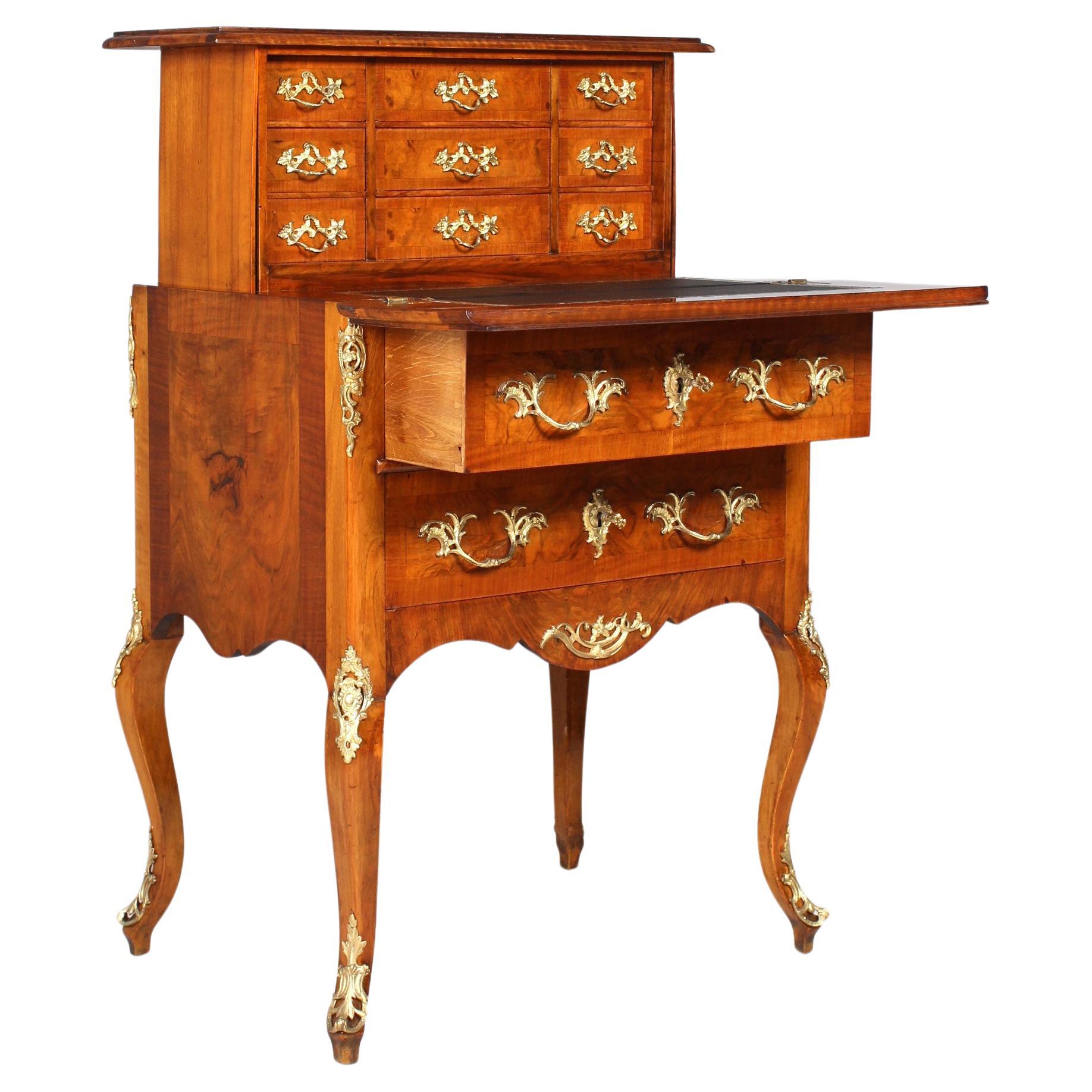Secretaire à la Bourgogne, Transformation Table, Louis XV Style, 19th Century For Sale