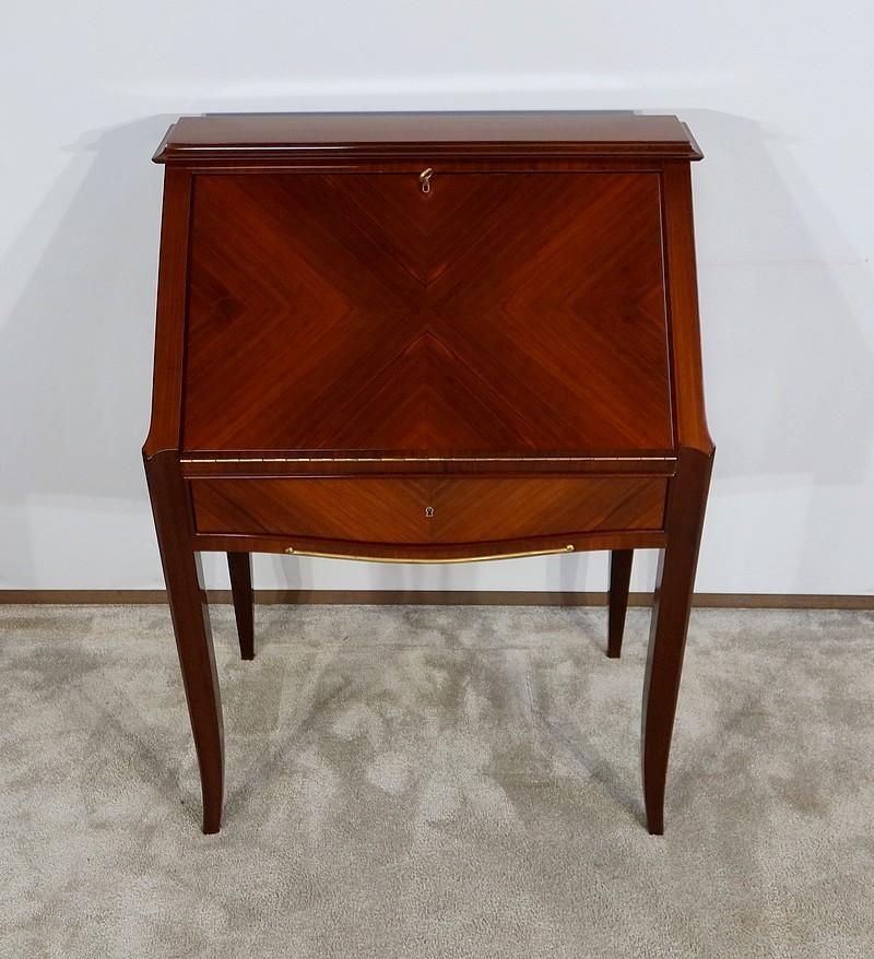 Marquetry Secrétaire à Pente en Acajou, signé J. Leleu – 1940