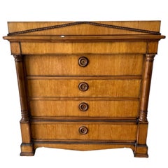 Secretaire Abattant Biedermaier Style Leather