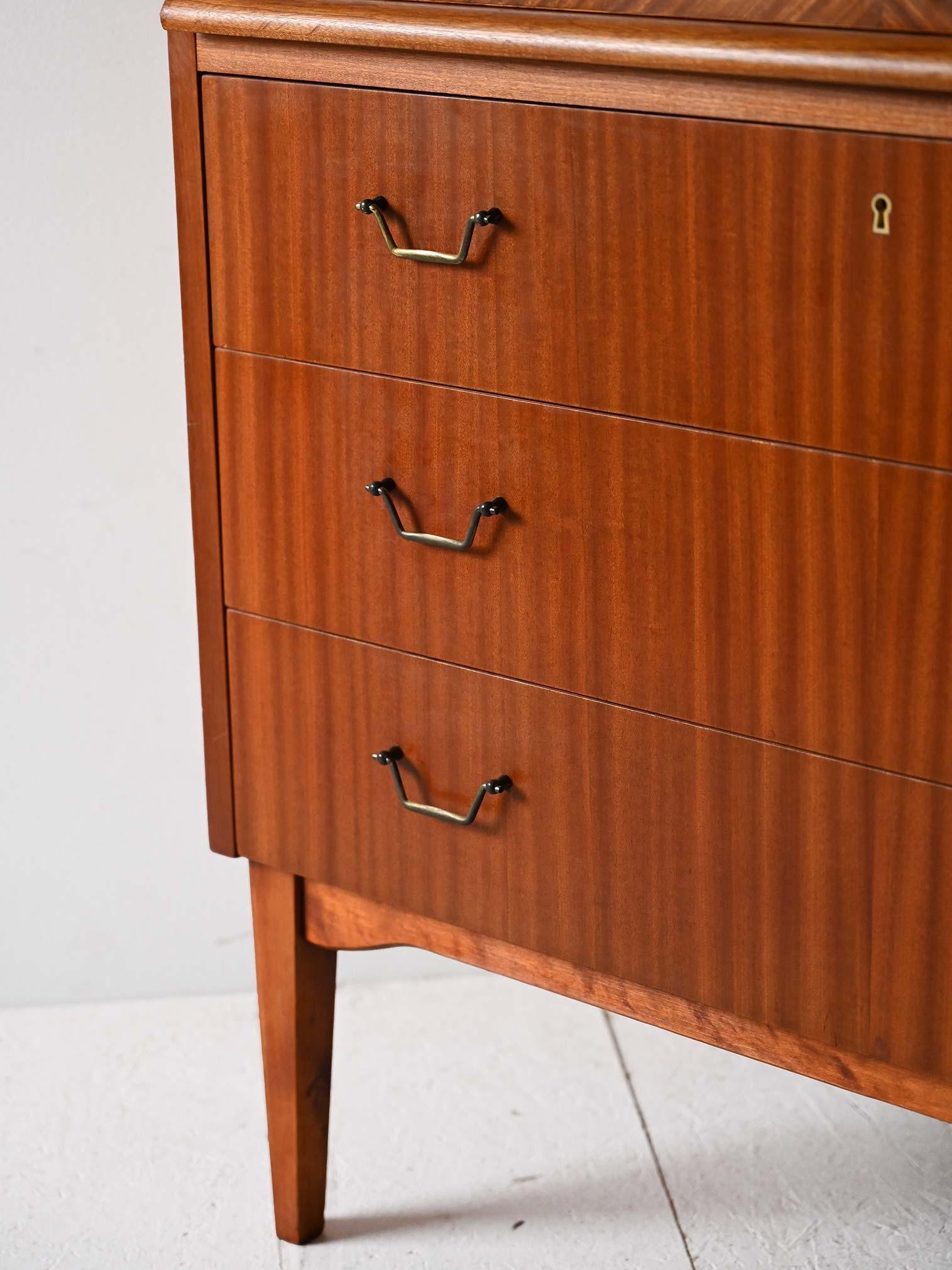 Mogano Secretaire anni ’50 con chiusura a rullo in vendita