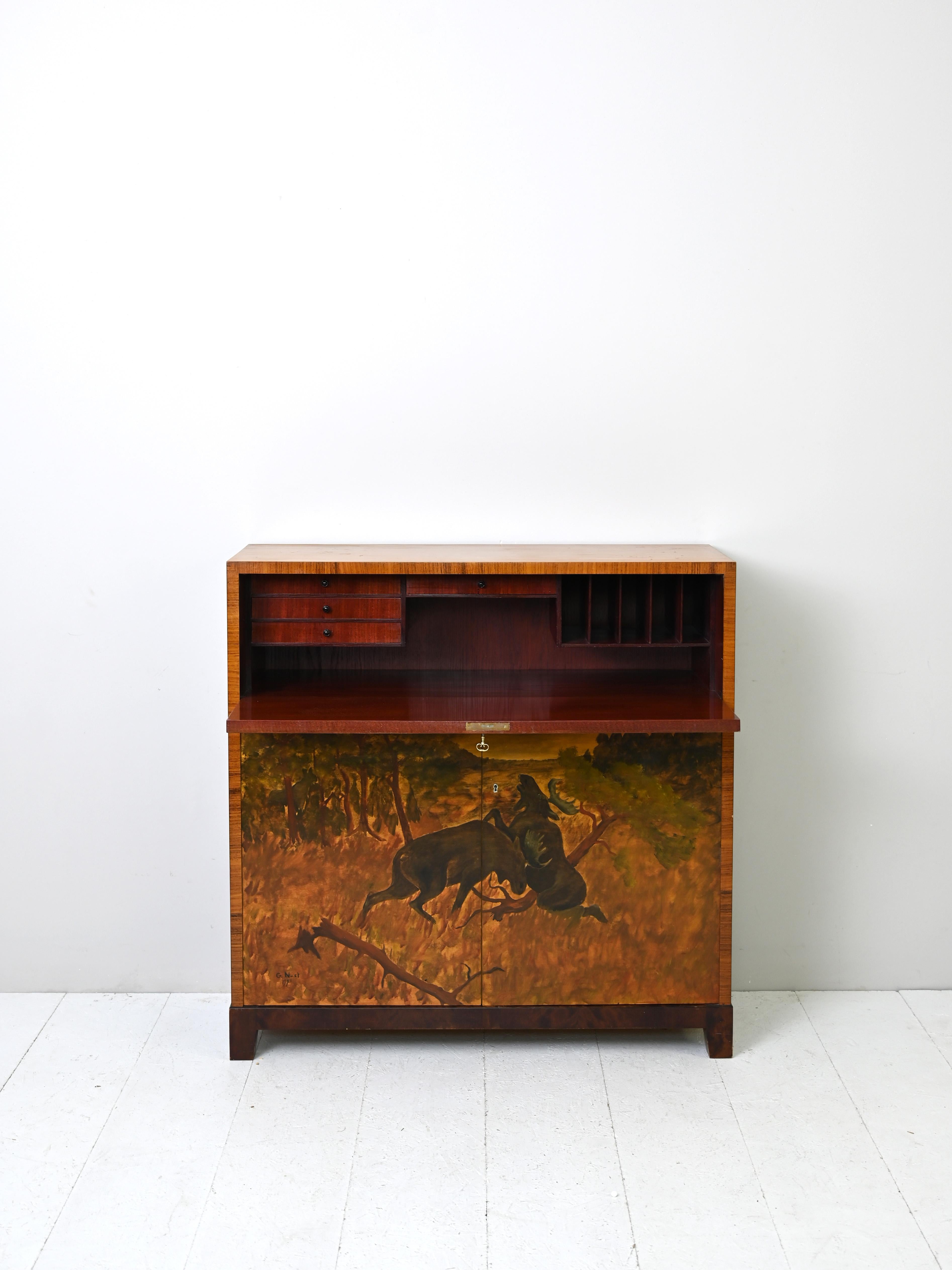 Scandinavian Secretaire Cabinet Dated 1940