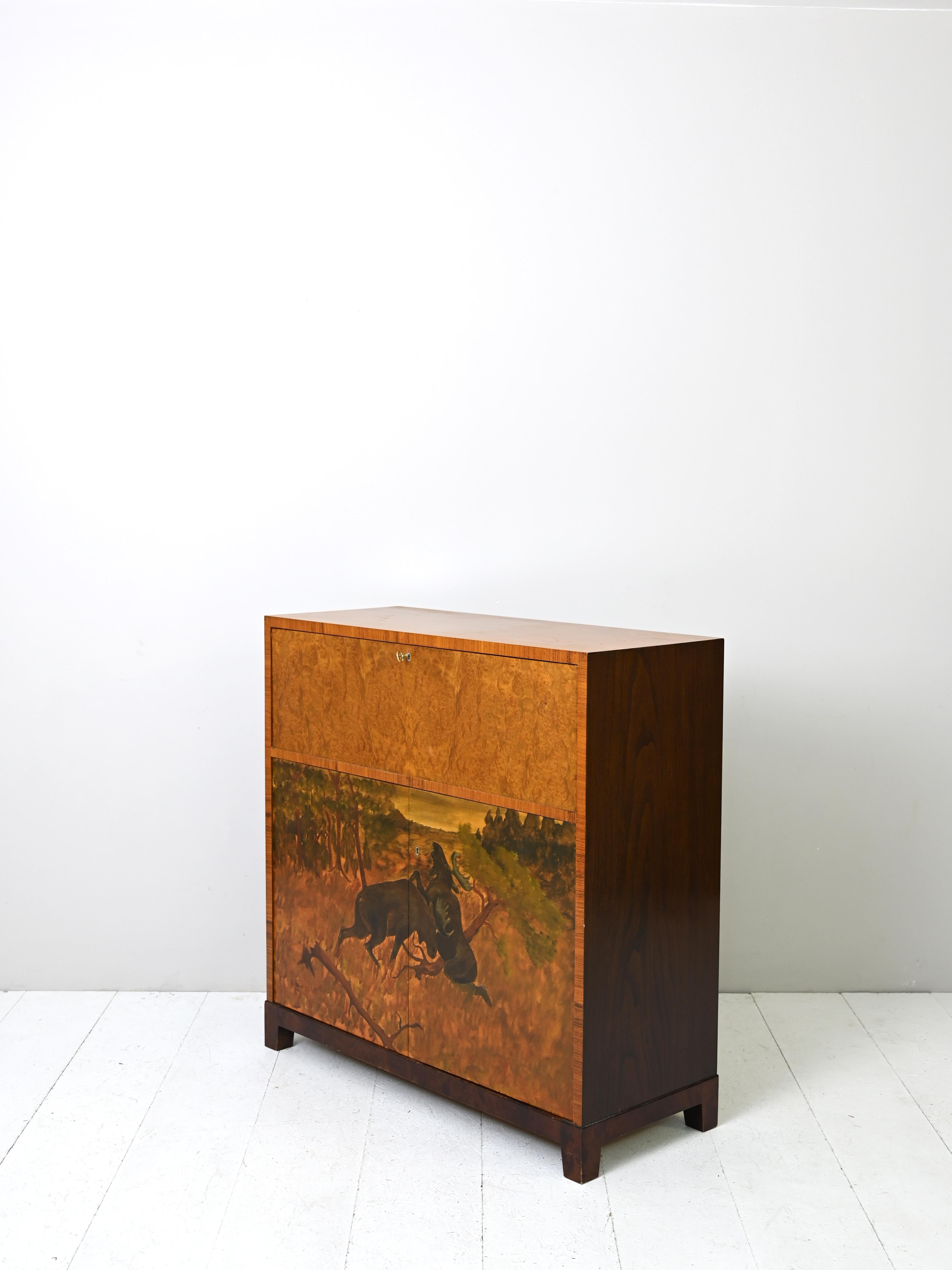 Wood Secretaire Cabinet Dated 1940