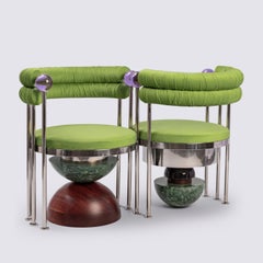Green Secretaire Double Lounge Chairs from Mas Creations by Masquespacio