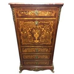 Secrétaire Chest, Semanier, Marquetry, French, circa 1910