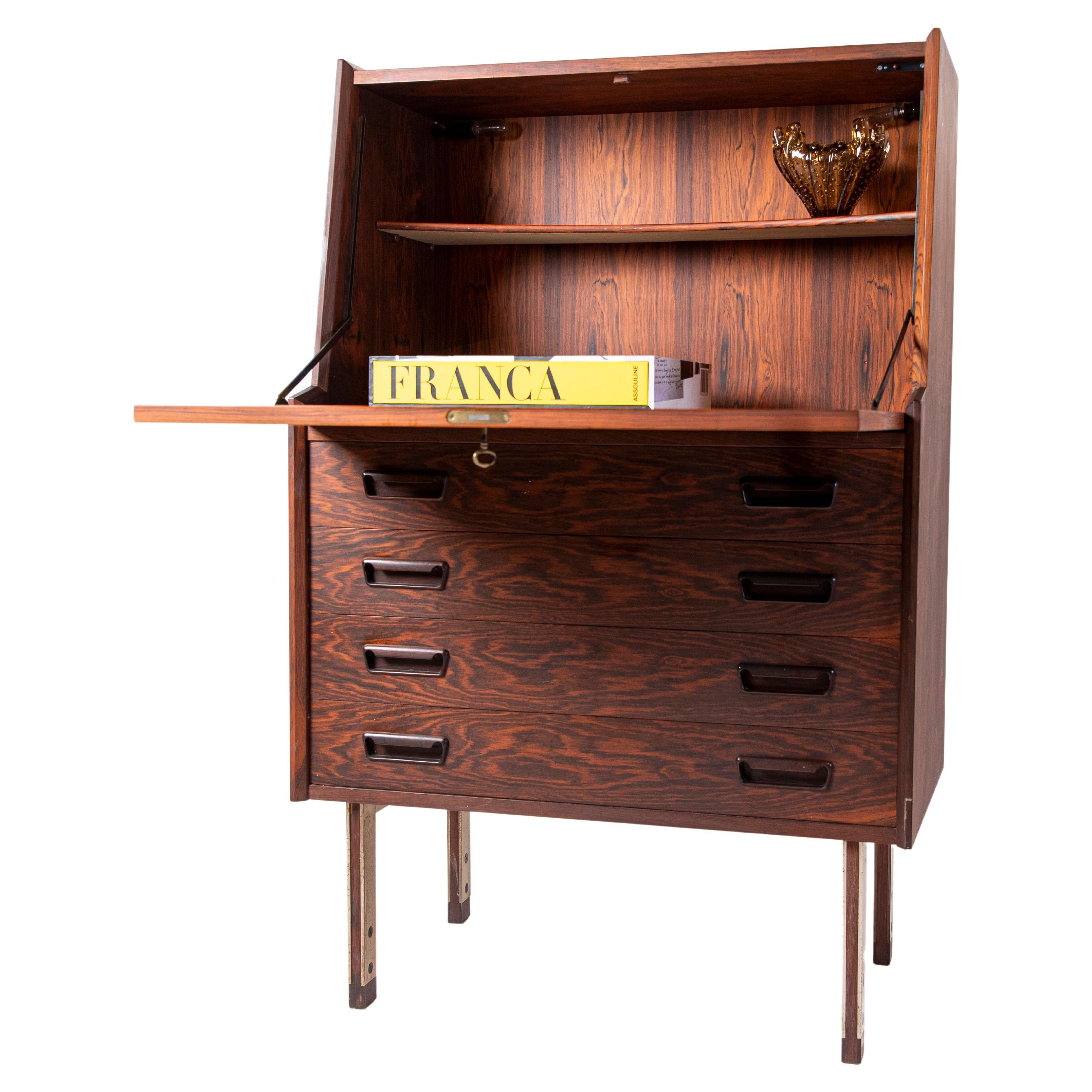 Secretaire in Palisander Wood by Arne Wahl Iversen for Vinde Mobelfabrik For Sale