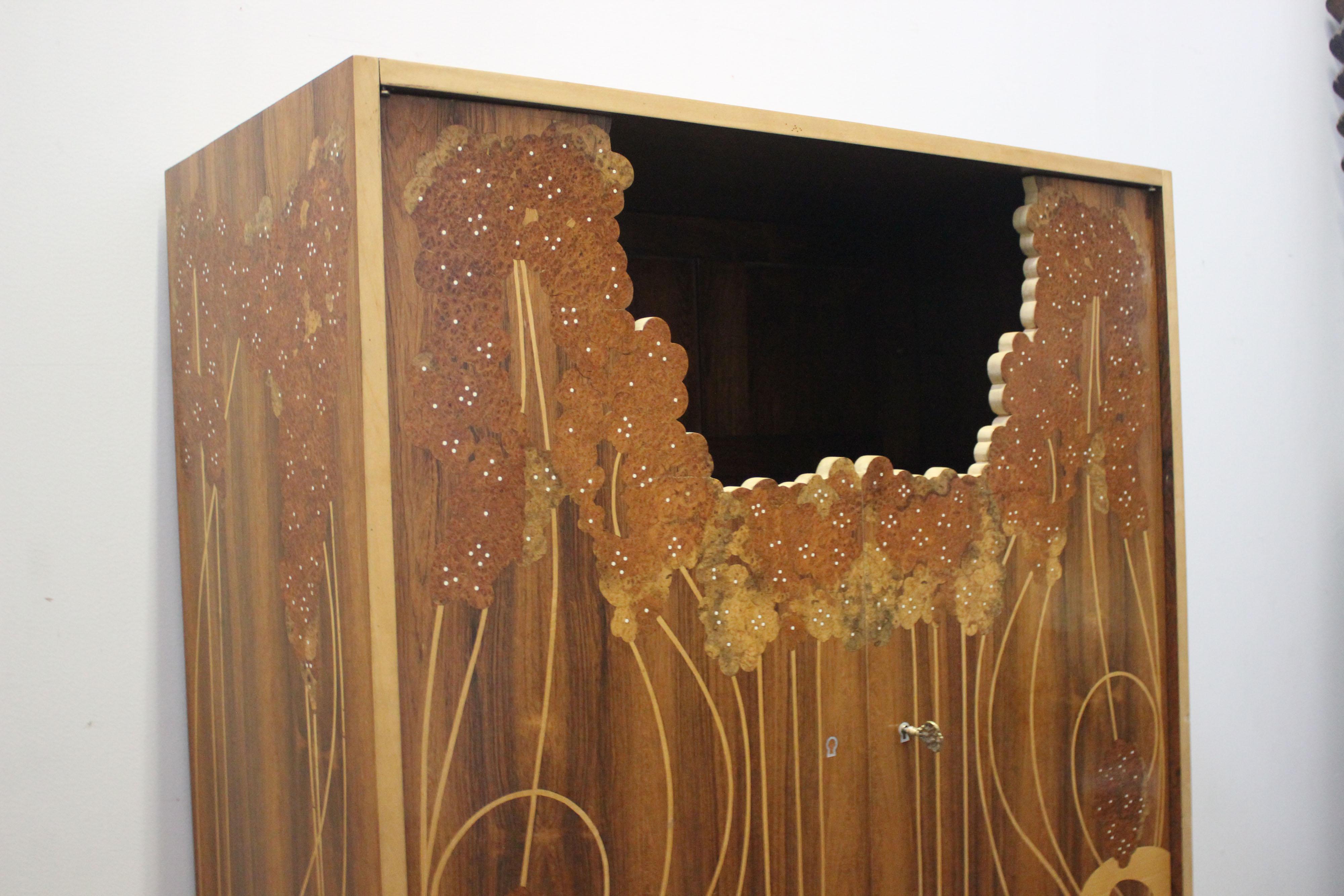 Maple Secretaire in Rosewood Art Nouveau Style, 1940s For Sale