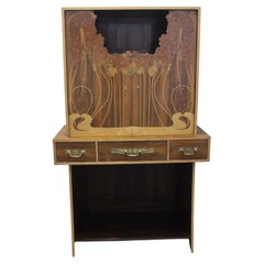 Vintage Secretaire in Rosewood Art Nouveau Style, 1940s