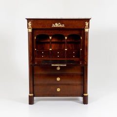 Secretaire in Thuja Root Veneer, probably France, circa 1830