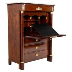 Antique Secretaire in Thuja Root Veneer, probably France, circa 1830