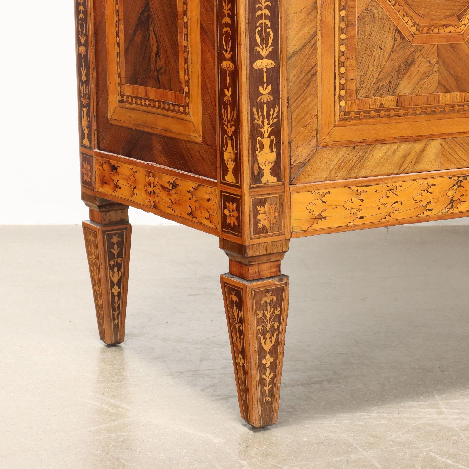 Secretaire intarsiato lombardo Neoclassico XVIII secolo For Sale 7