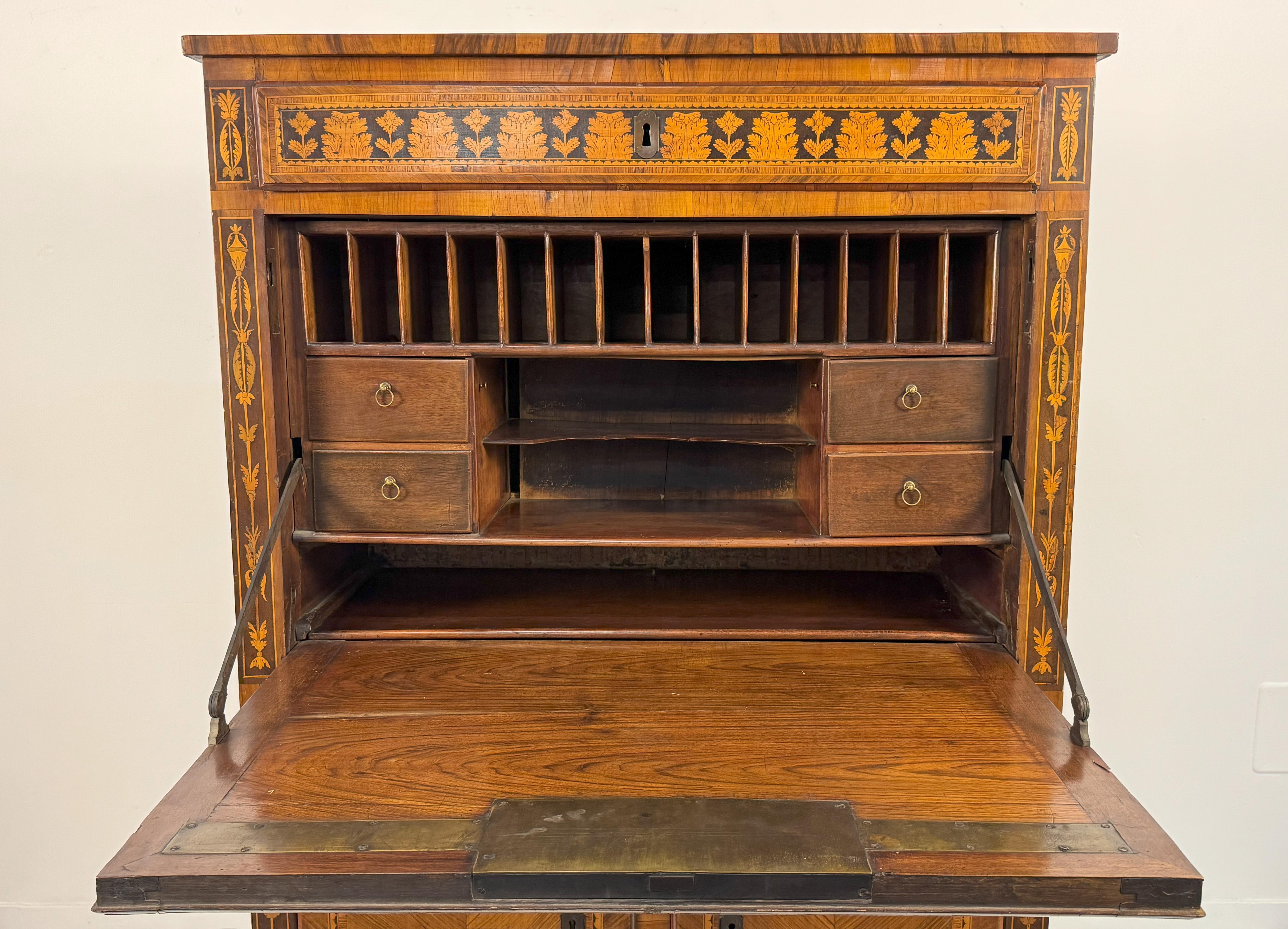 Wood Secretaire, Lombardy, late 18th century For Sale