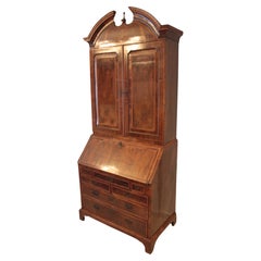 Louis XVI Secretaire, Walnut Wood, Antique English Design, 1770-1790