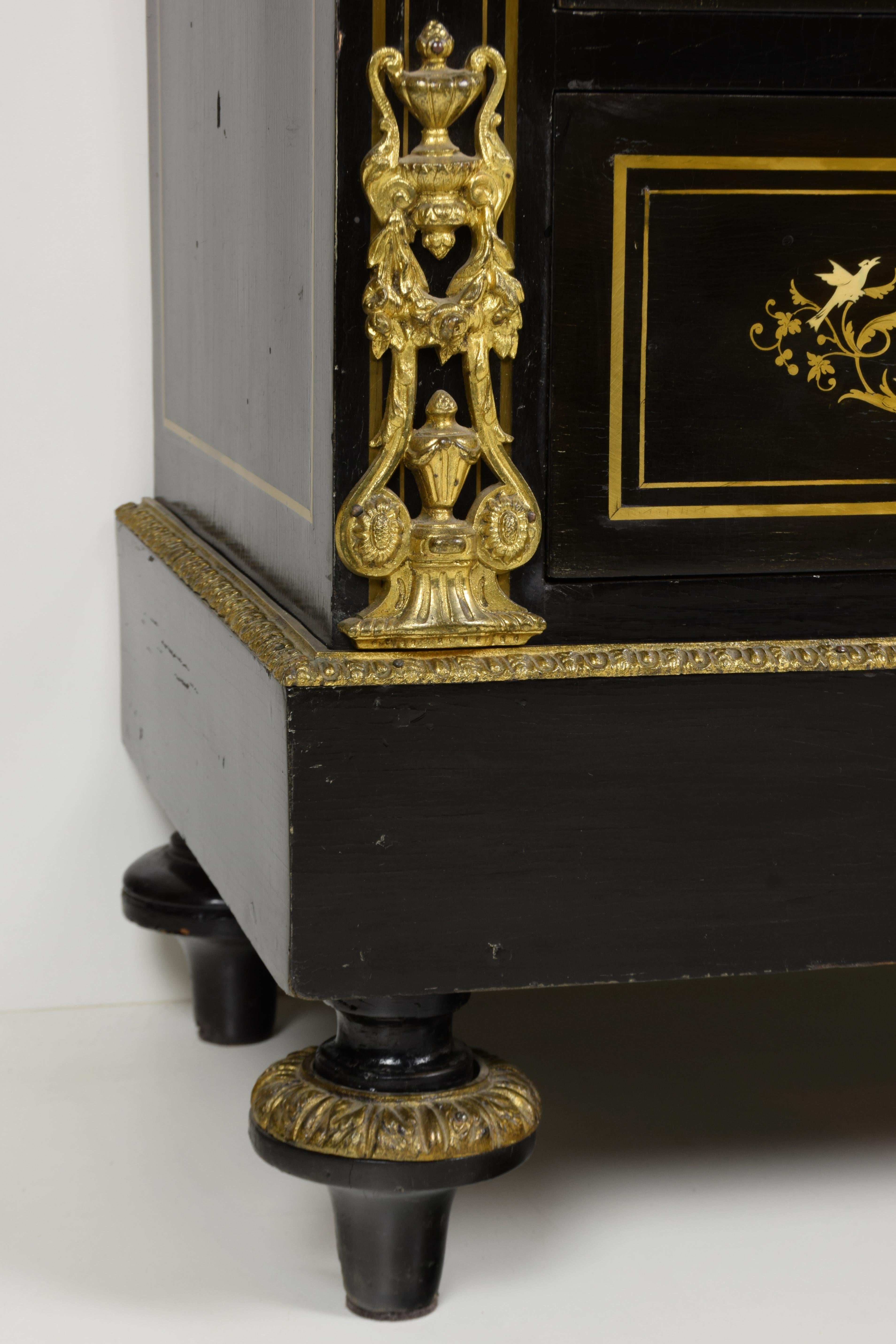 Secretaire Napoleone III, France, 19th Century, Black For Sale 9