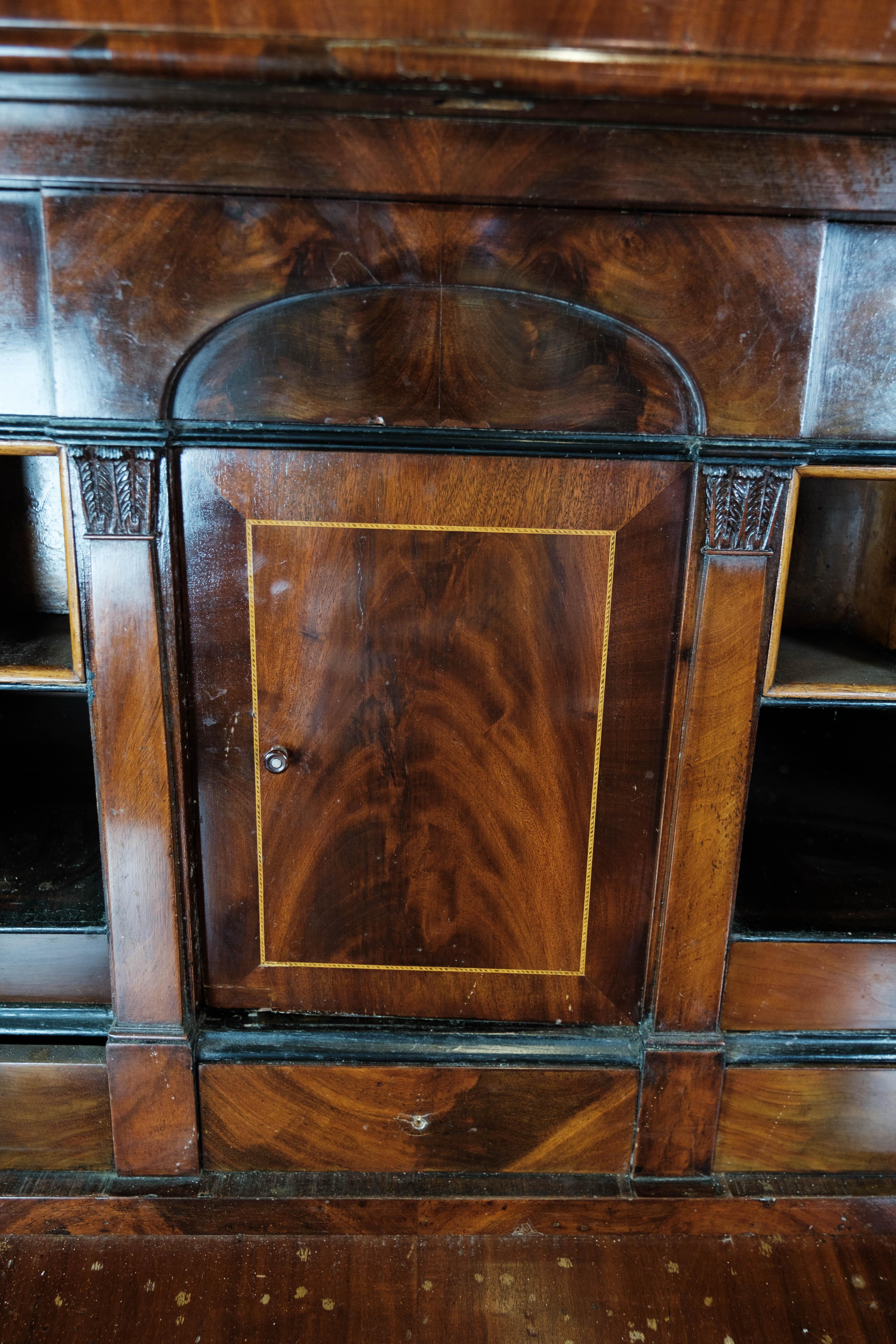 Secretary Made In Mahogany WQith Inlaid Wood From 1840s For Sale 7
