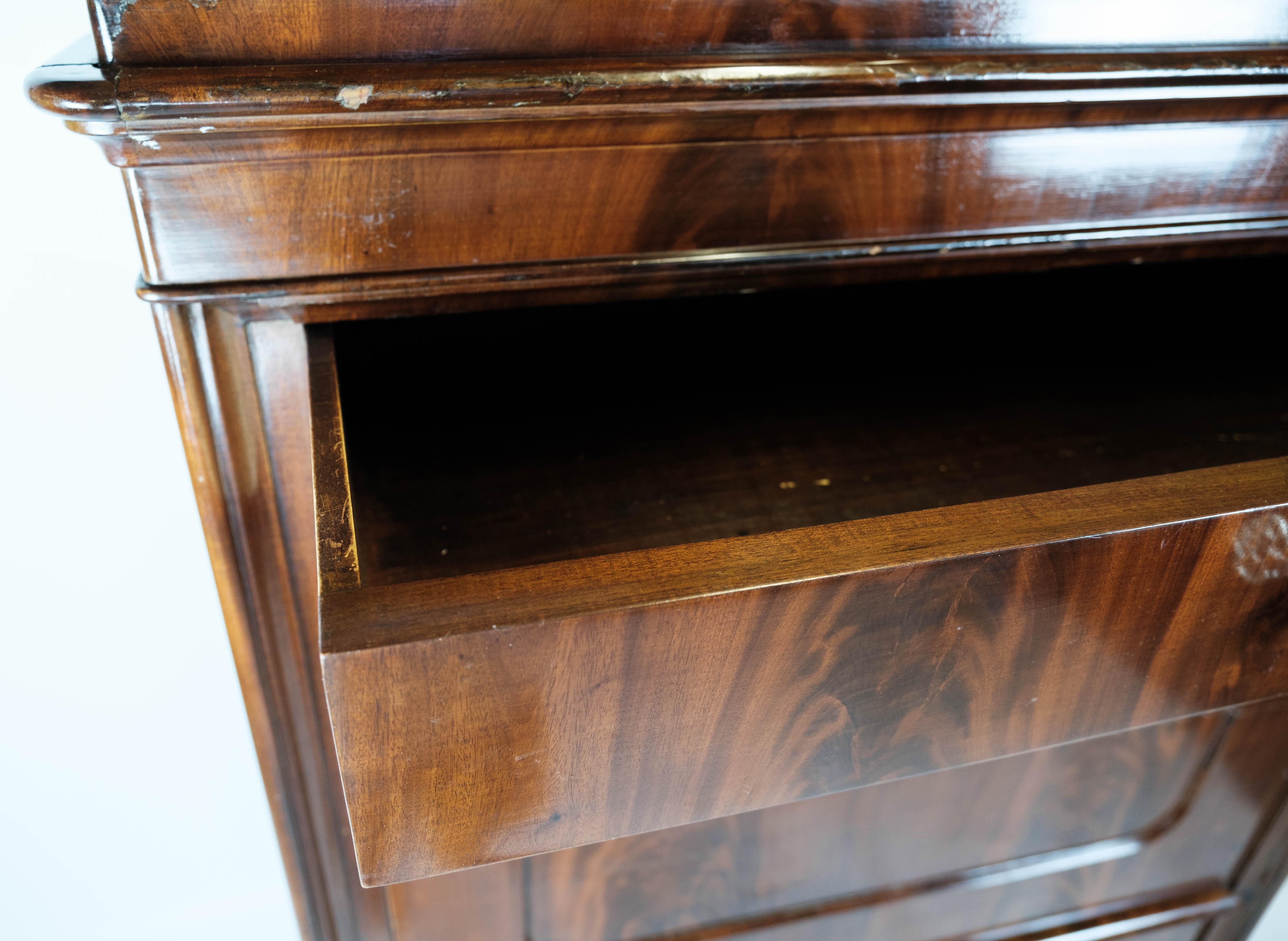 Secretary Made In Mahogany WQith Inlaid Wood From 1840s For Sale 10