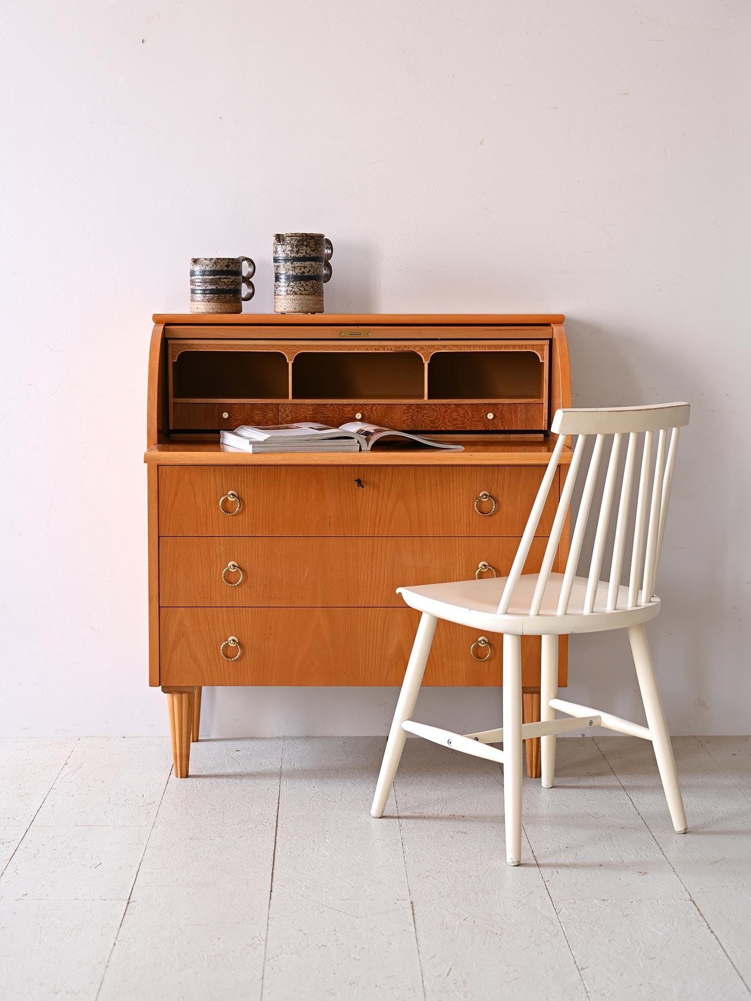 Scandinavian chest of drawers with flap and writing desk.                                                                                                                                      Timeless elegance for this masterfully crafted 1960s
