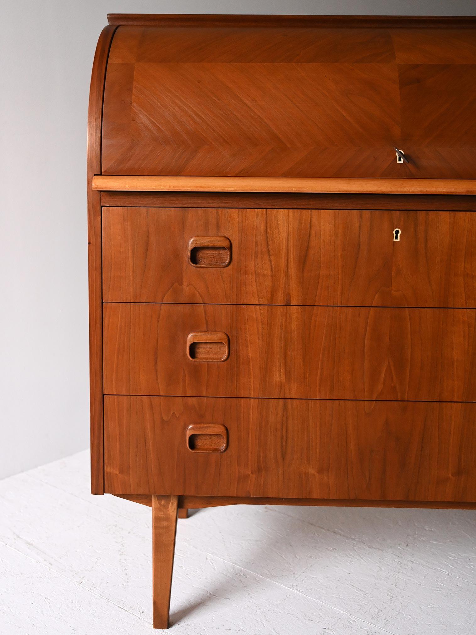 Mid-20th Century Scandinavian vintage teak secrétaire For Sale