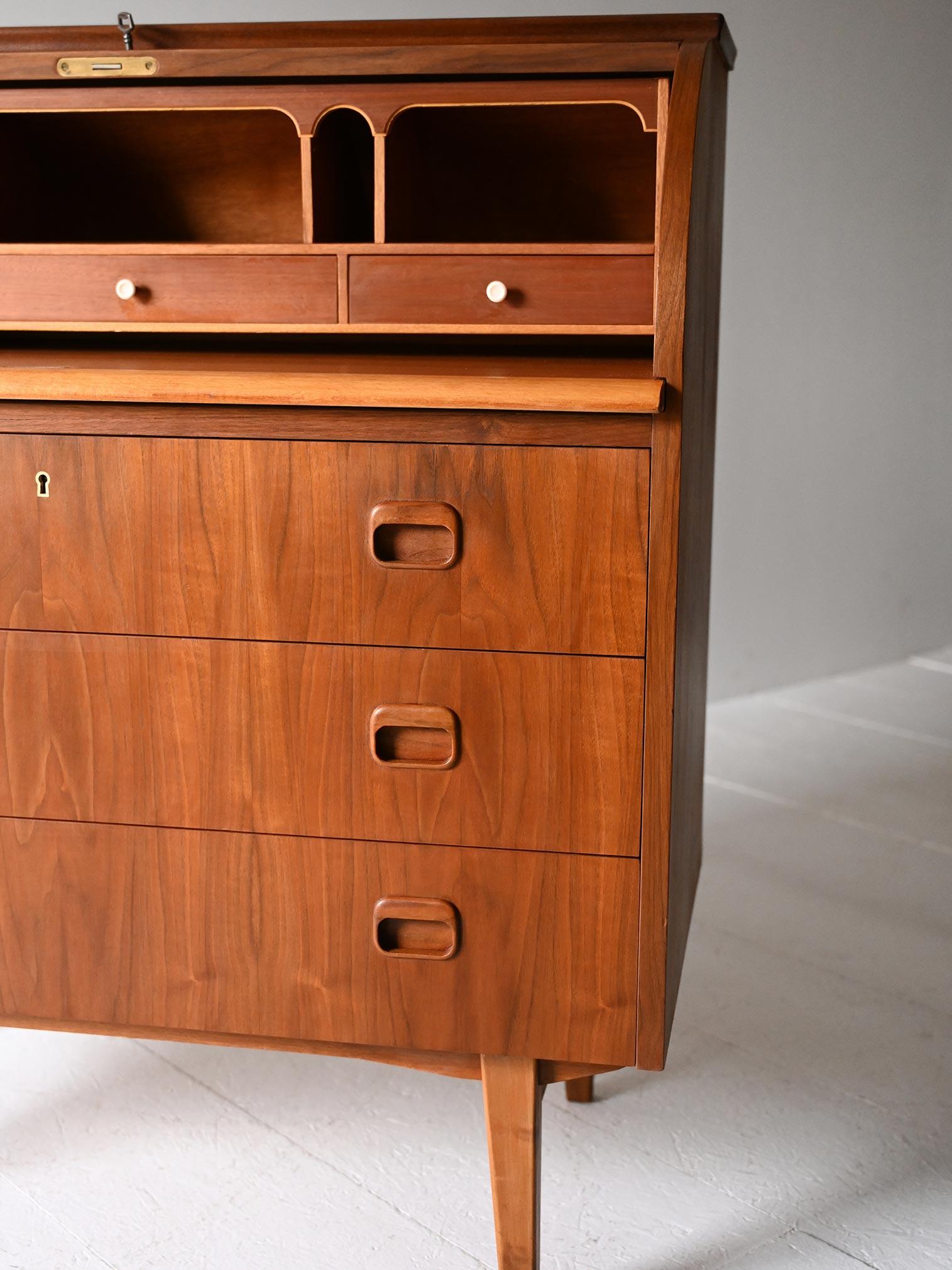 Teak Scandinavian vintage teak secrétaire For Sale