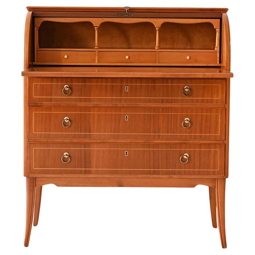 Sécretaire vintage in teak con inserti in rovere