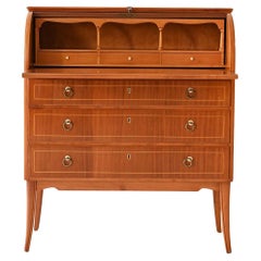 Sécretaire vintage in teak con inserti in rovere
