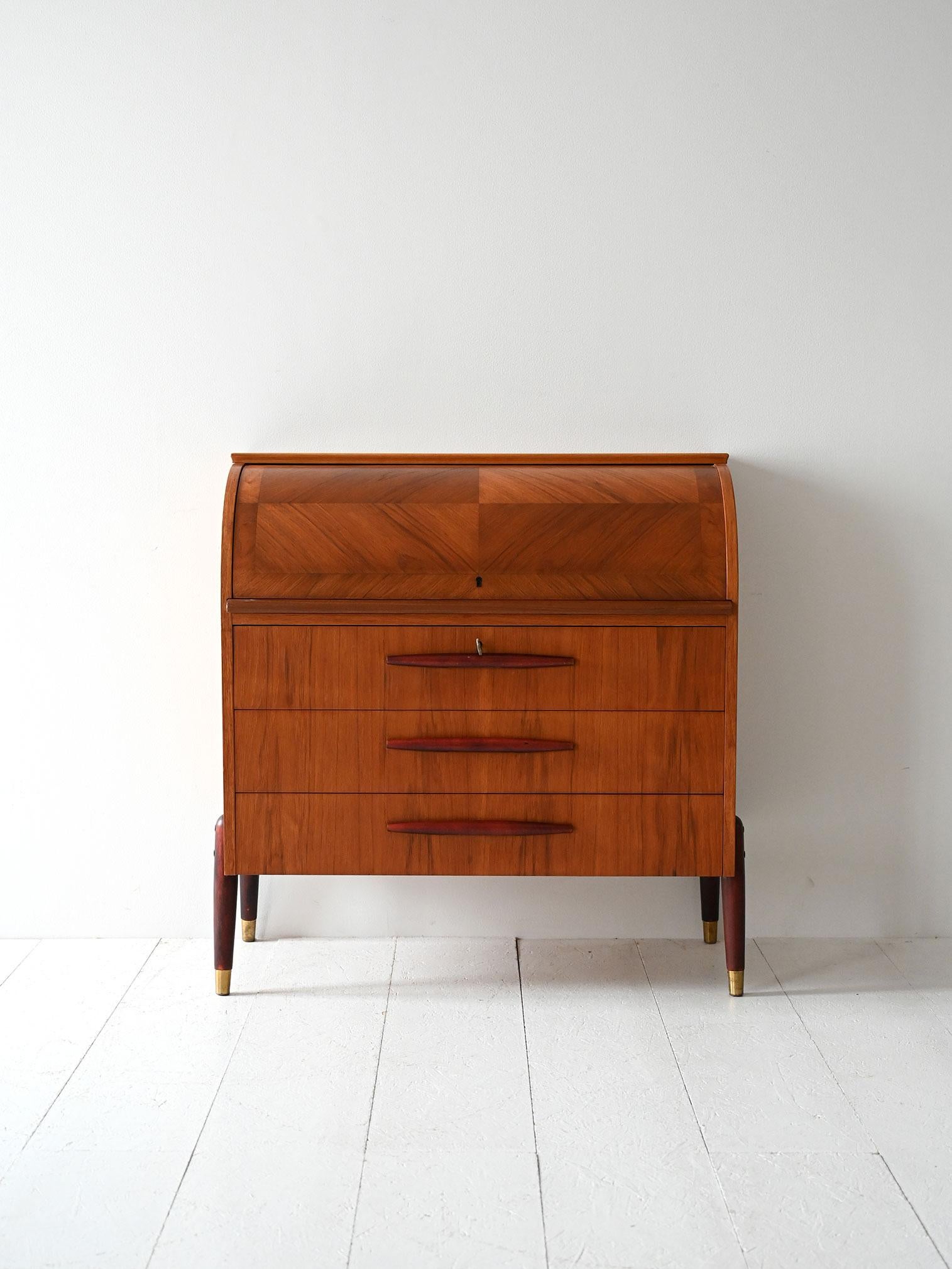 Scandinavo moderno Secrétaire vintage scandinavo in teak anni ’50/60 in vendita