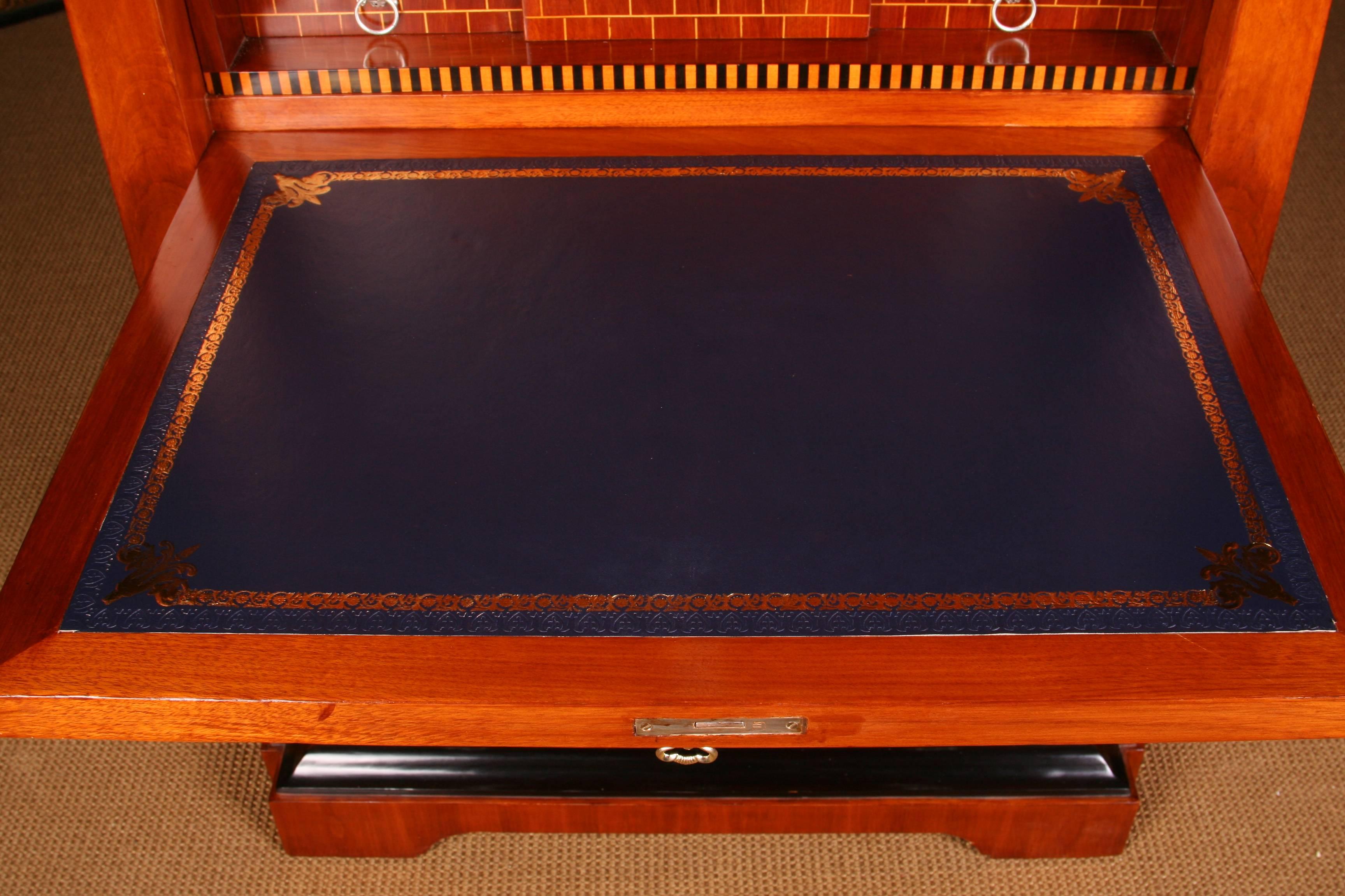 19th Century Secretaire Writing Cabinet in Antique Biedermeier Style Mahogany veneer For Sale