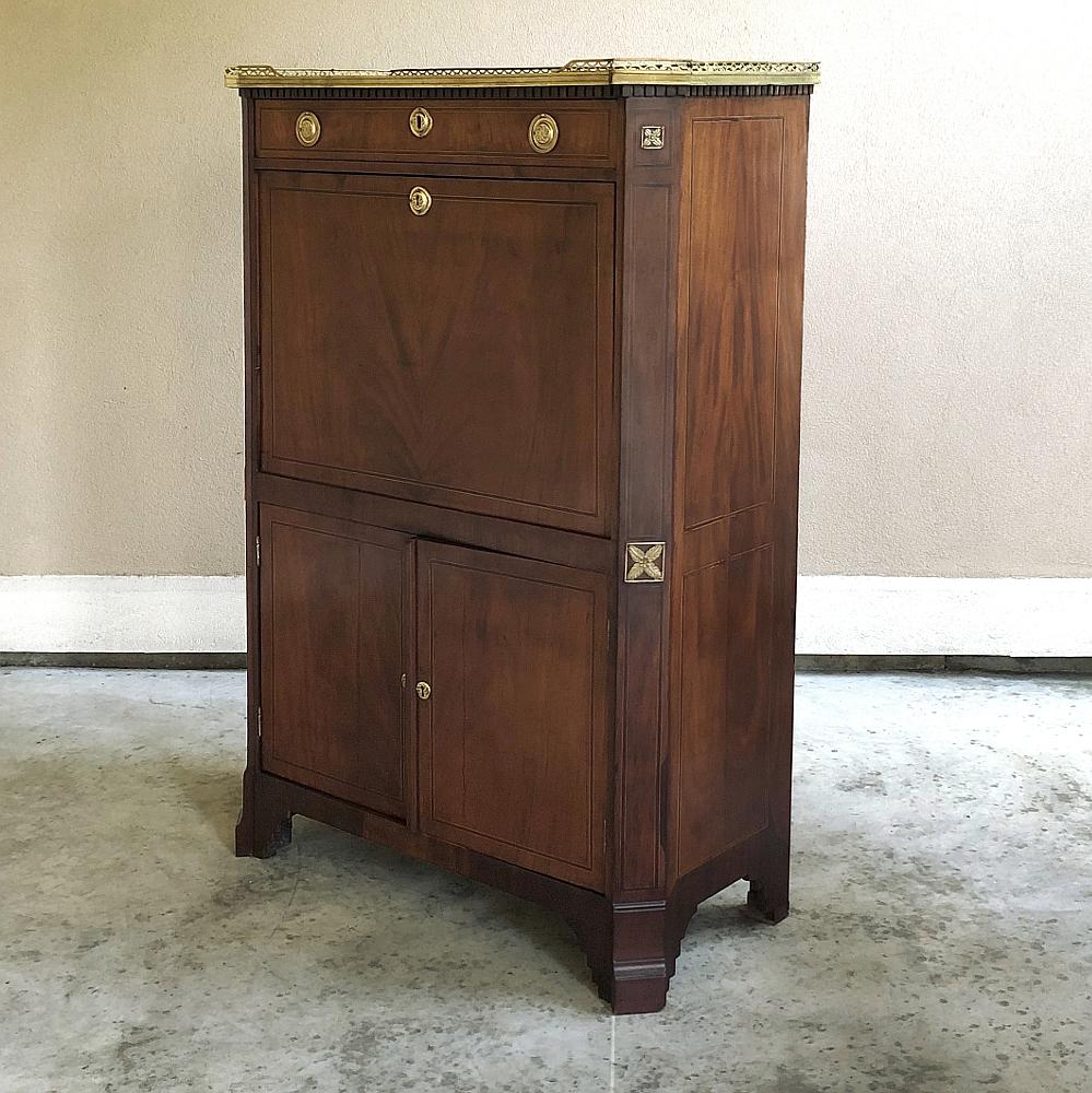 Hand-Crafted Secretary, 19th Century French Louis XVI with Inlaid Mahogany