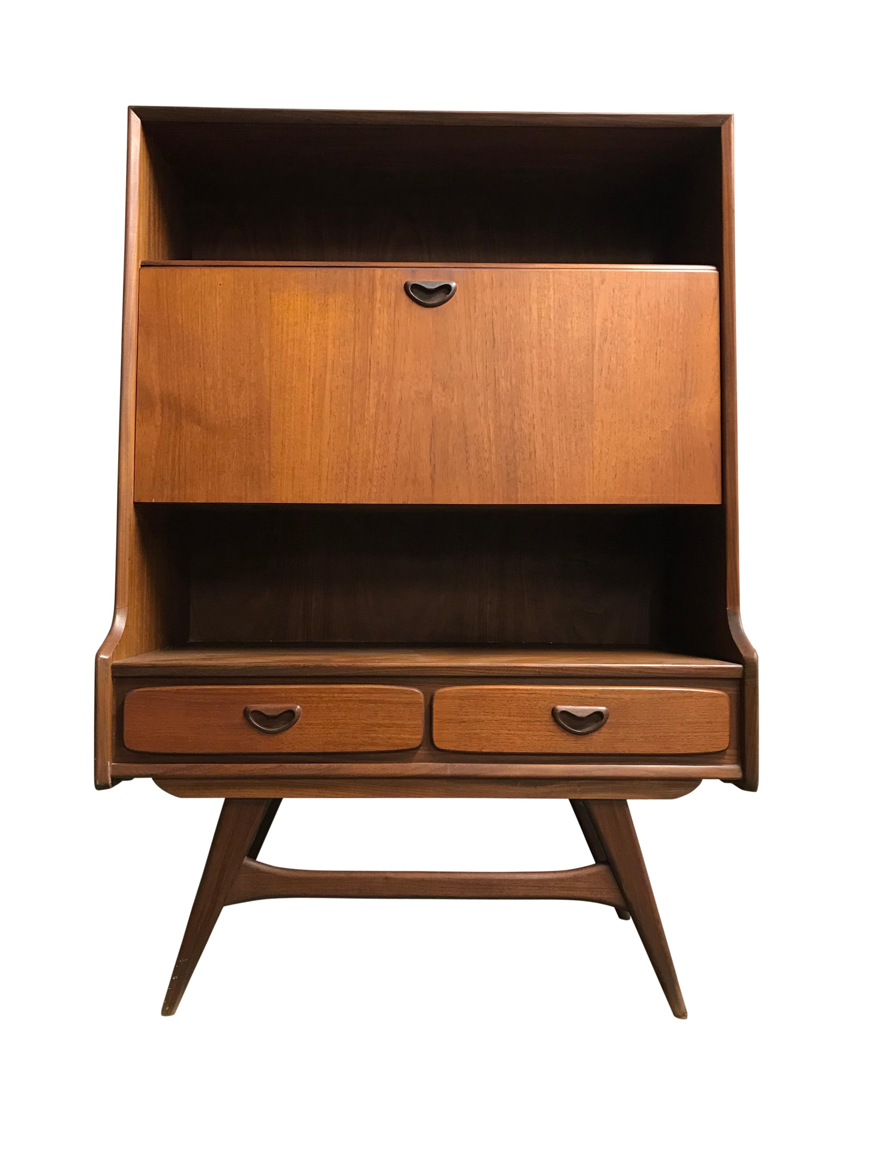 Secretary Bar Cabinet by Louis Van Teeffelen, 1960s In Good Condition In HEVERLEE, BE