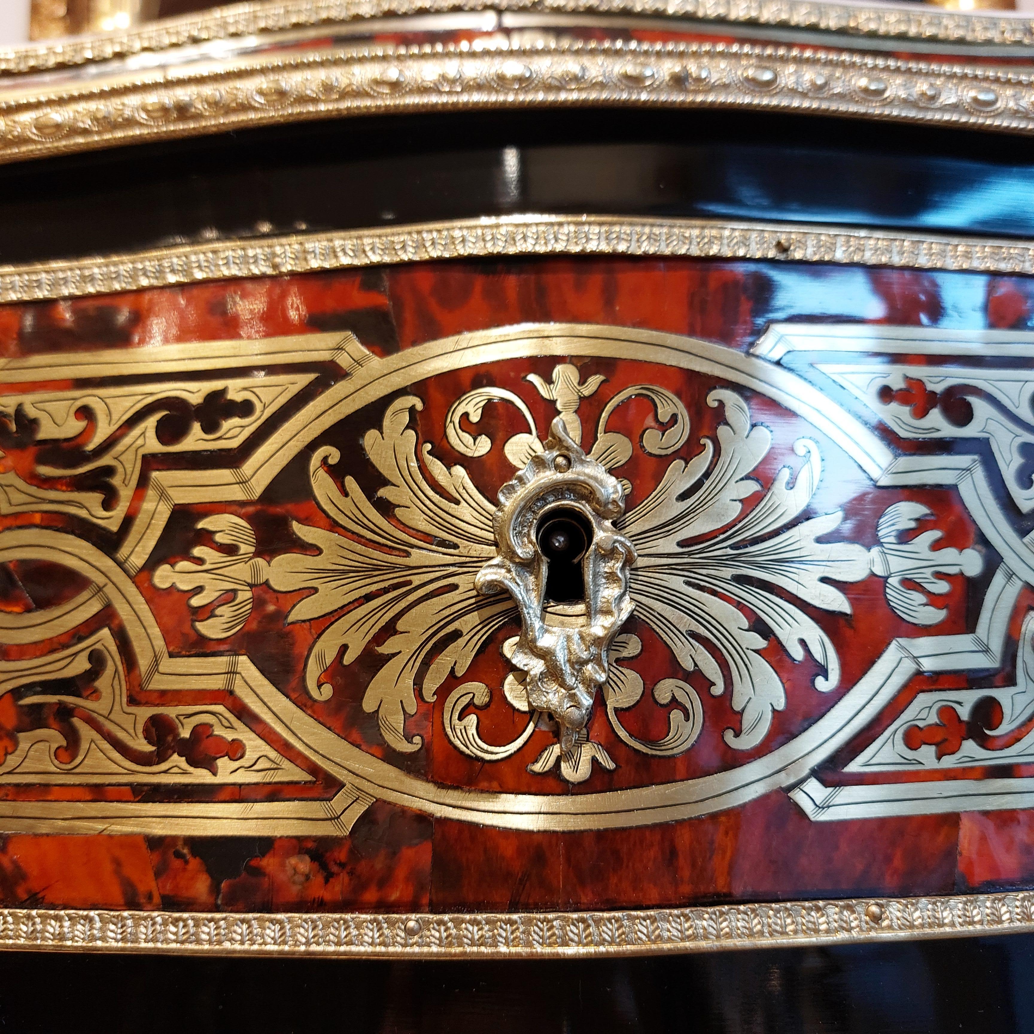 secretary Boulle tortoiseshell and brass marquetry, early 20th century 1