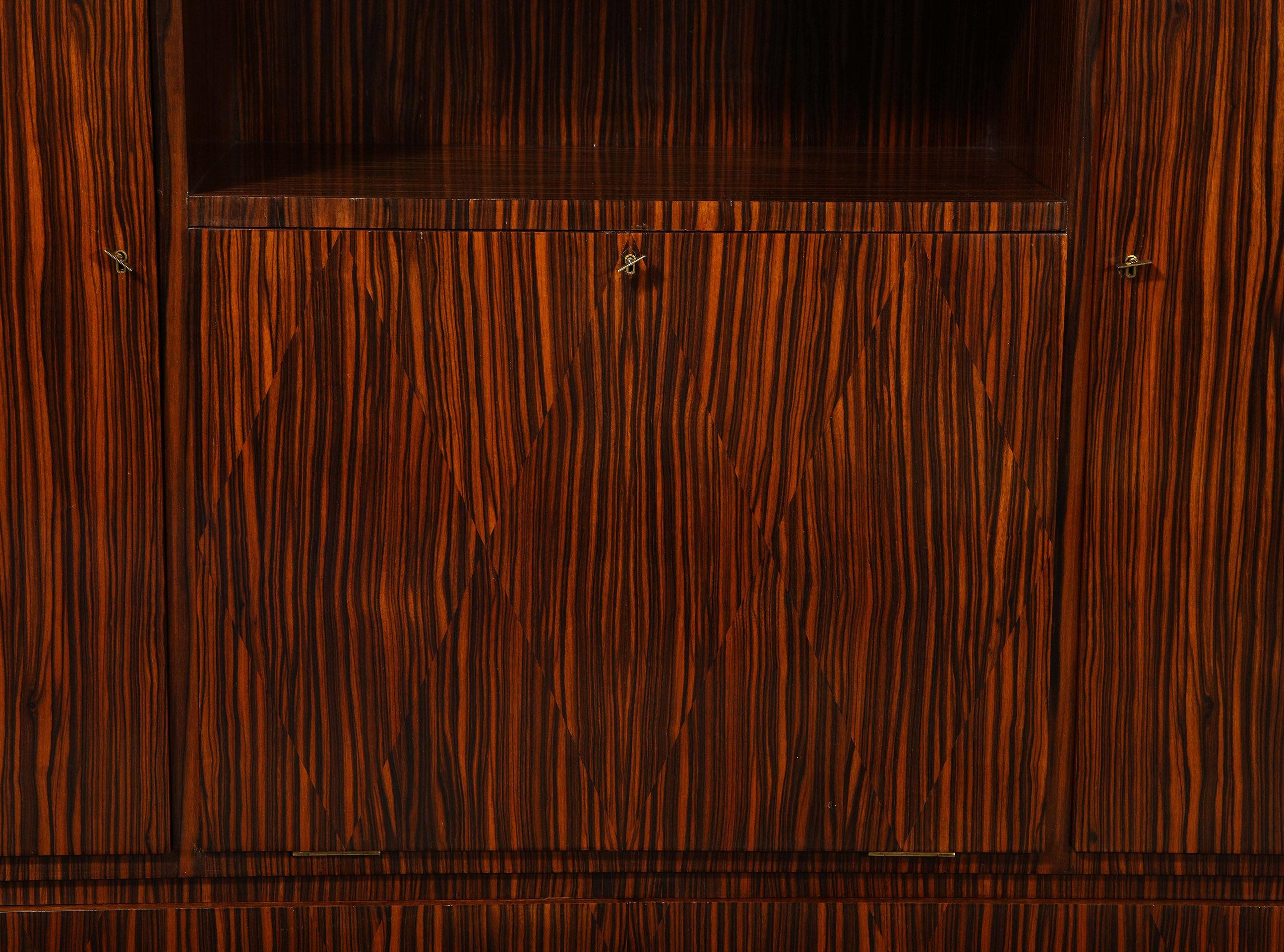 Macassar Secretary Cabinet by Emile-Jacques Ruhlmann For Sale