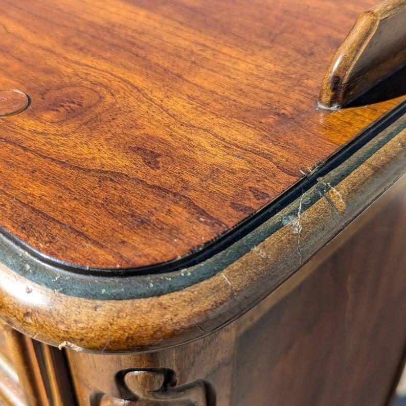 Wood Secretary Desk by Drexel Heritage, Floral Motifs, French Provincial, Cabinet For Sale