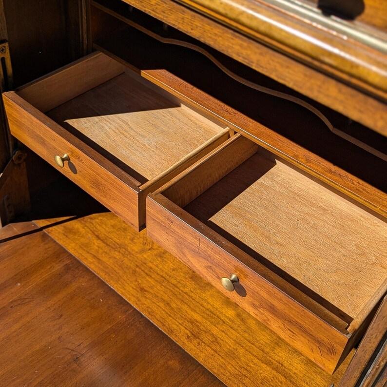 Secretary Desk by Drexel Heritage, Floral Motifs, French Provincial, Cabinet For Sale 1
