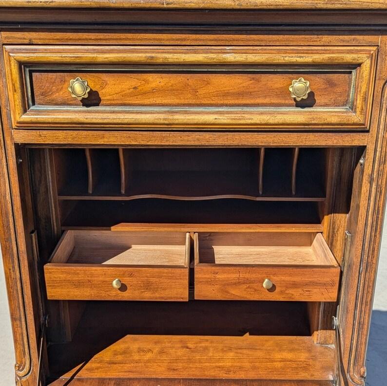 Secretary Desk by Drexel Heritage, Floral Motifs, French Provincial, Cabinet For Sale 2
