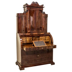 19th-Century Biedermeier  Mahogany Secretary Desk