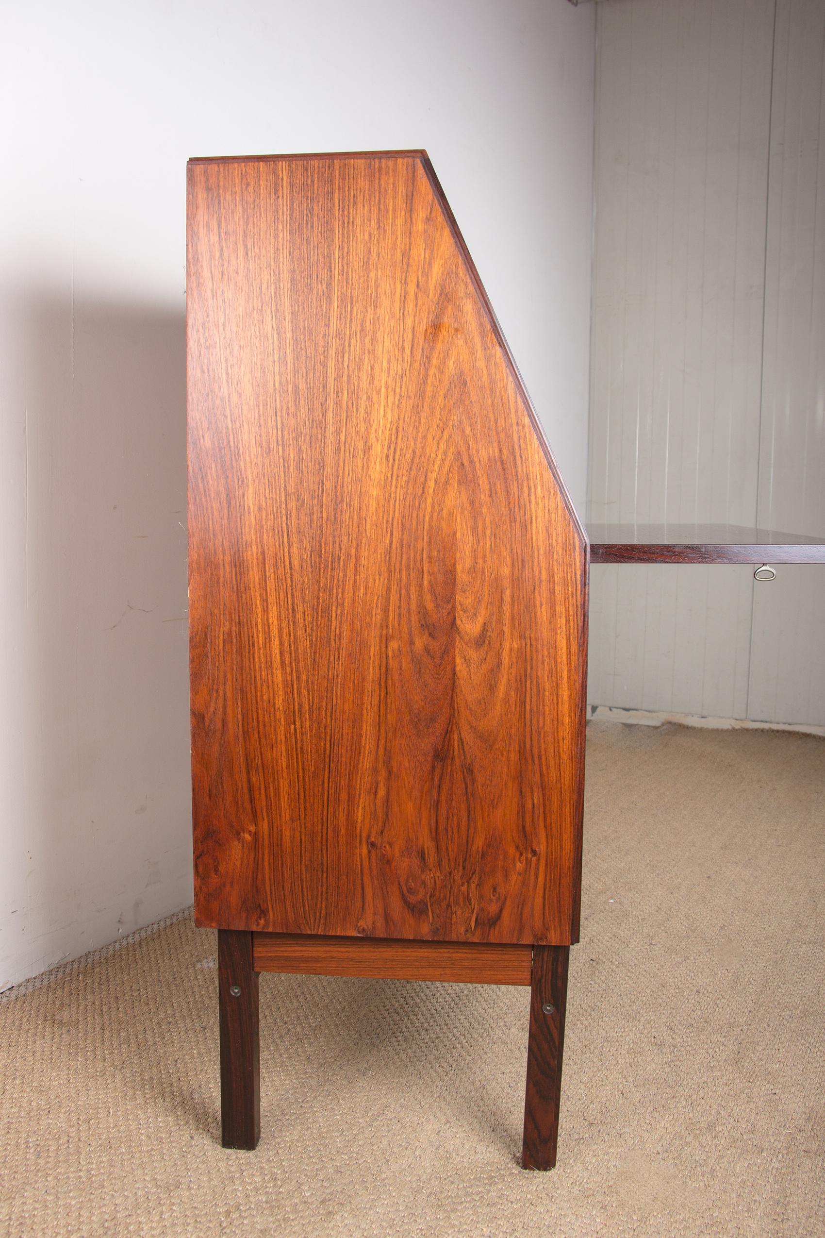 Secrétaire, bureau danois en bois de rose de Rio par Dyrlund, 1960. en vente 9