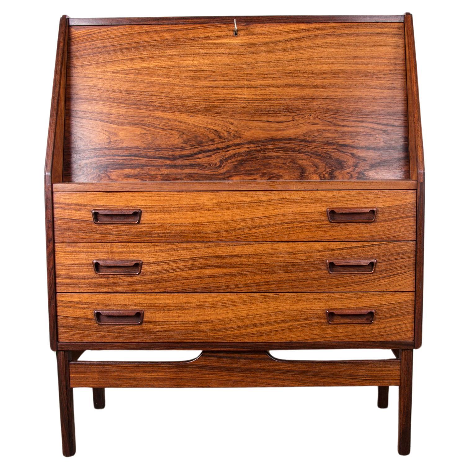 Secretary, desk, Danish in Rio rosewood by Dyrlund 1960. For Sale