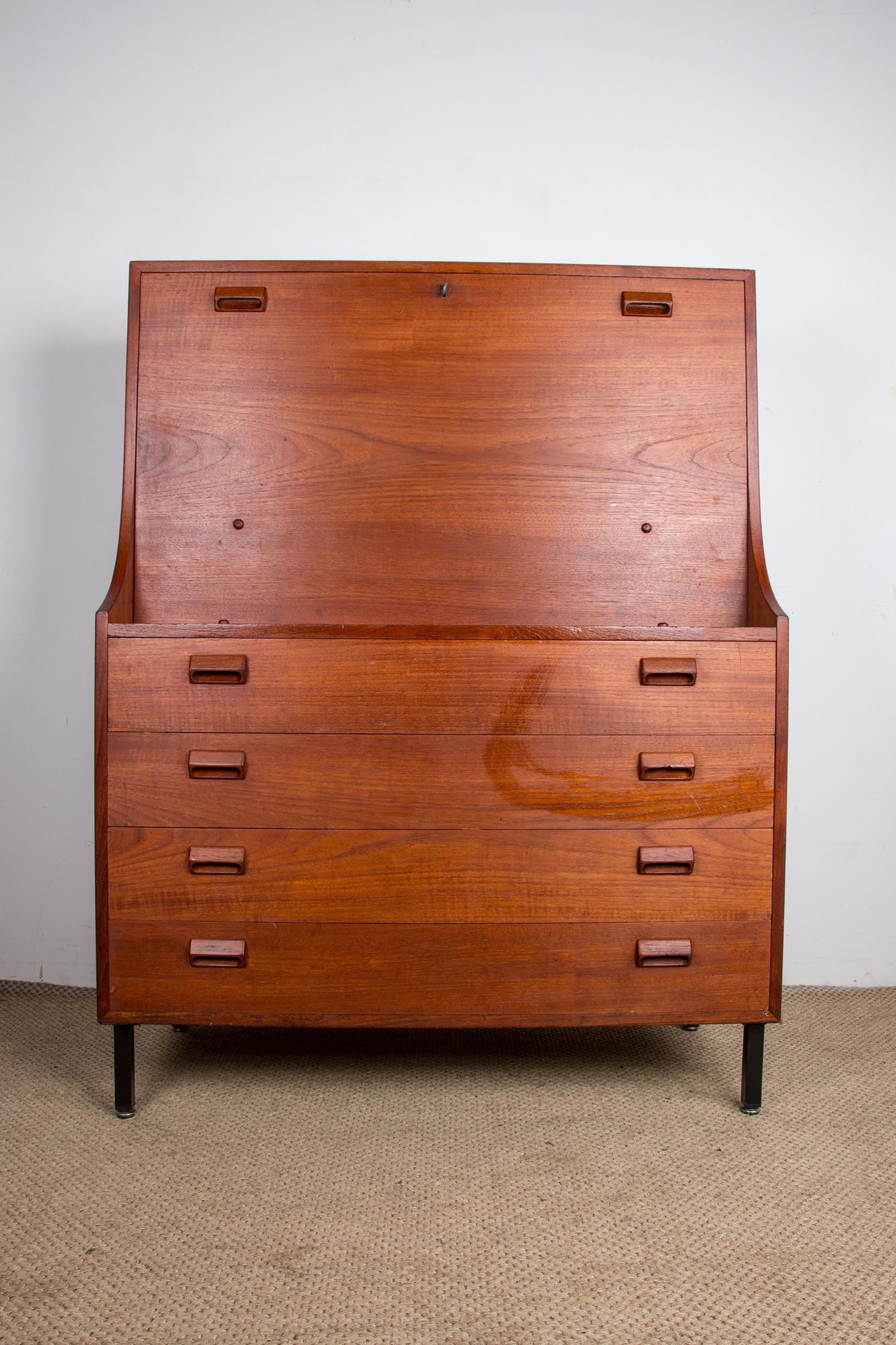 Scandinavo moderno Segreteria, scrivania, danese in teak di Borg Mogensen per Soborg Mobelfabrik 1960. in vendita