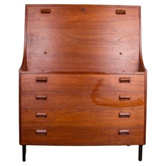 Secrétaire, bureau danois en teck de Borge Mogensen pour Soborg Mobelfabrik 1960.