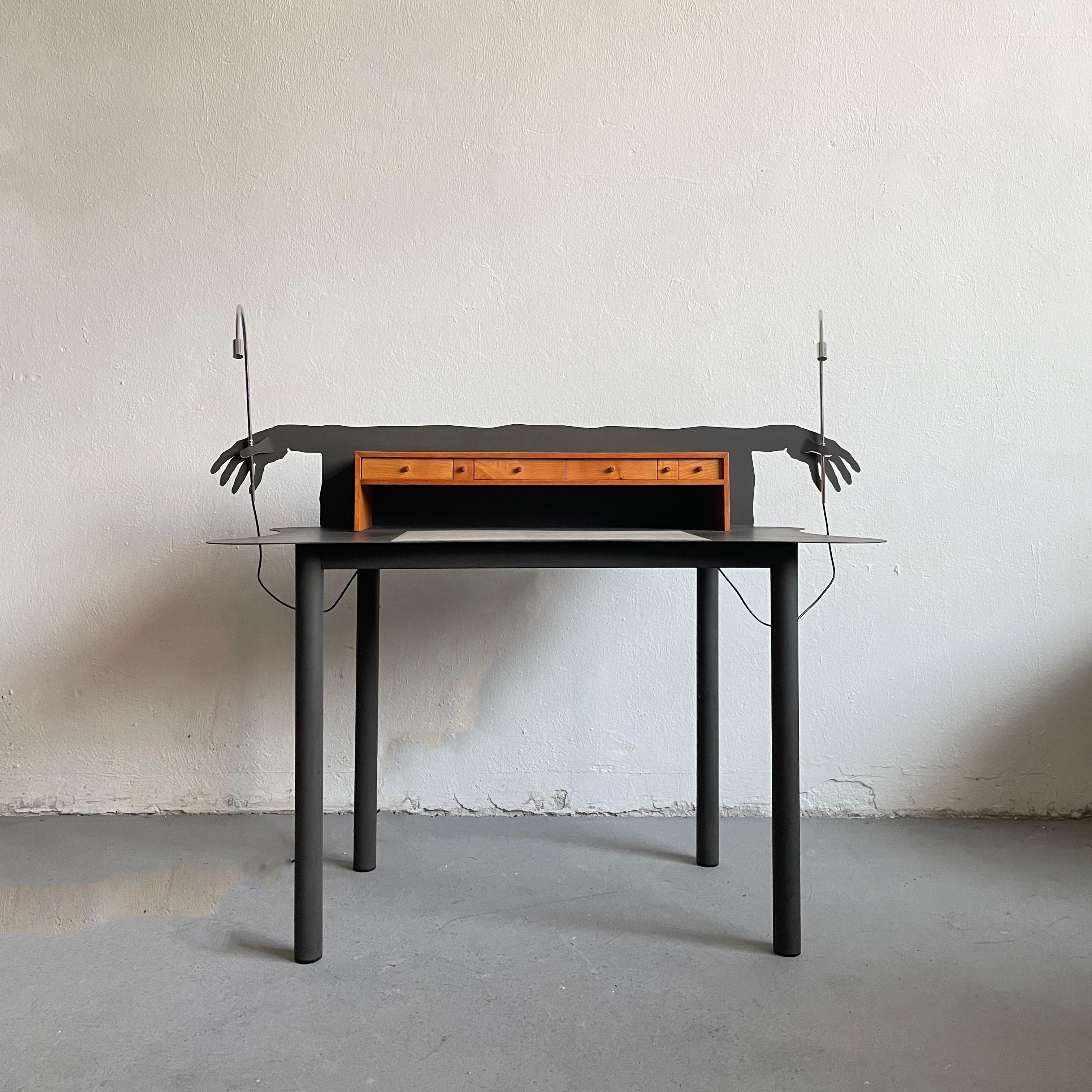 Post-Modern Secretary Desk ‘Entremanos’ by Spanish Artist Andrés Nagel for Akaba, 1988 Spain For Sale