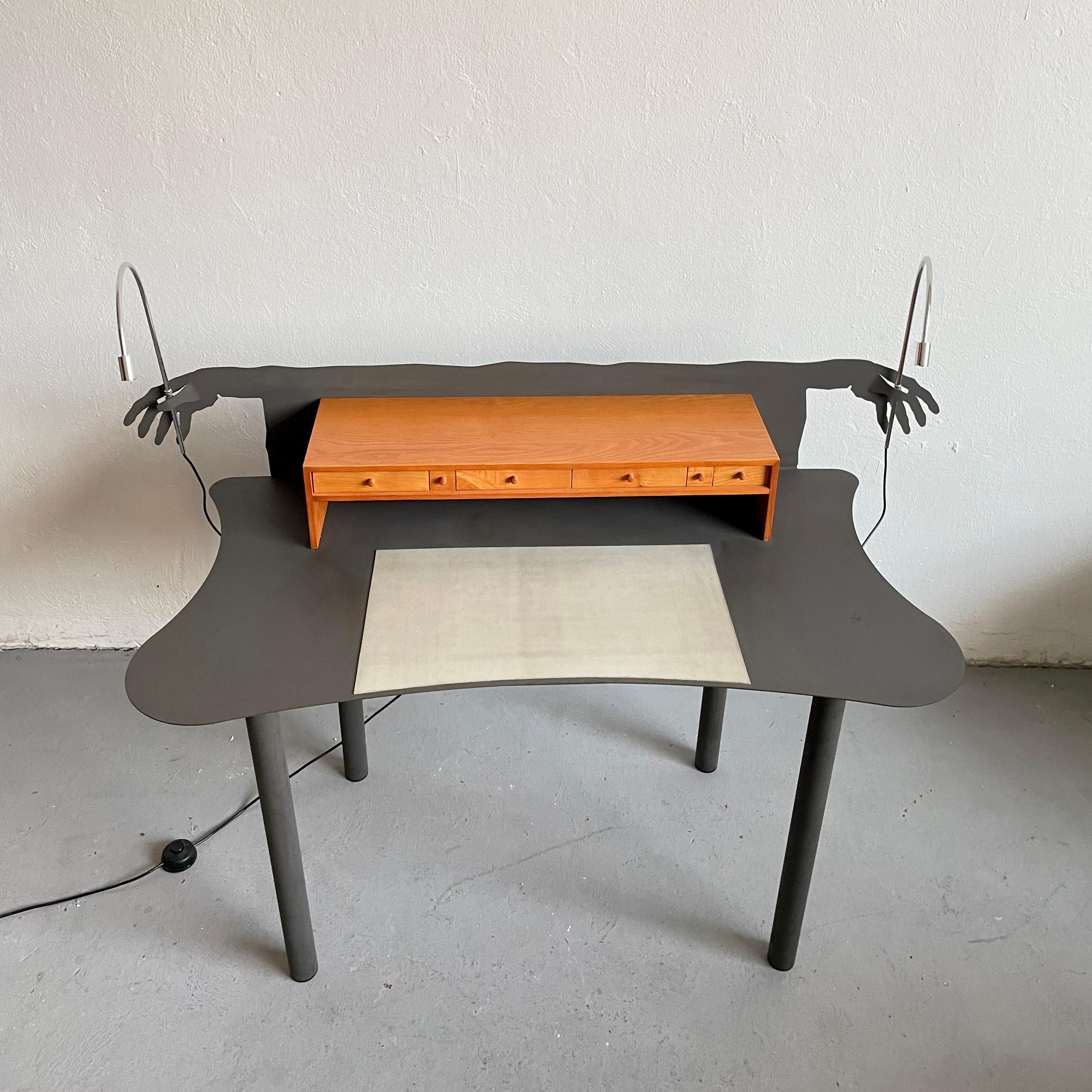 Powder-Coated Secretary Desk ‘Entremanos’ by Spanish Artist Andrés Nagel for Akaba, 1988 Spain For Sale