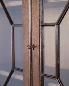 Secretary Desk In English Style With Drop-Front & Display Cabinet In Mahogany