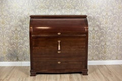 Secretary Desk in the Biedermeier Type Veneered with Mahogany, circa 1950