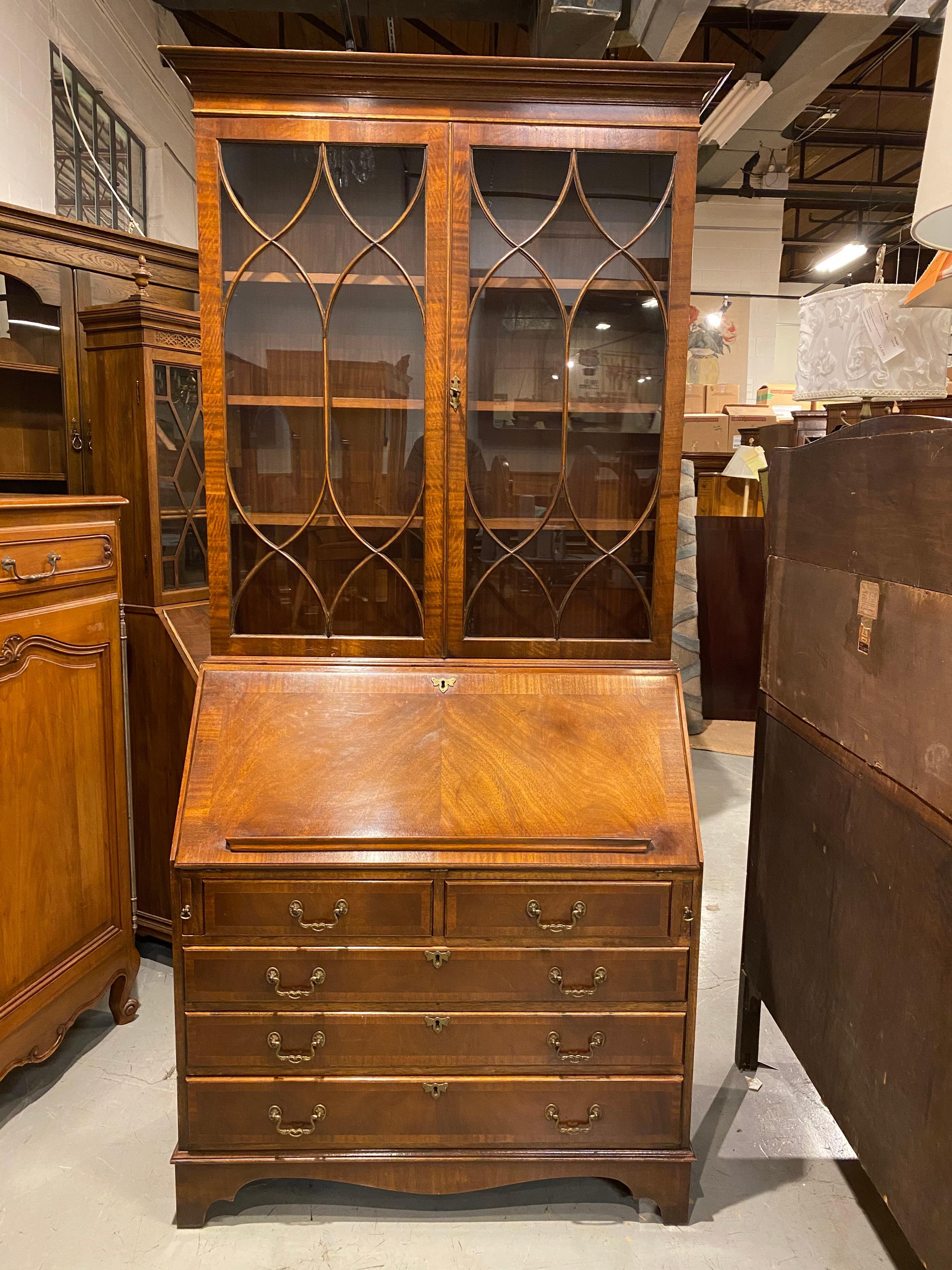 secretary desk with bookcase