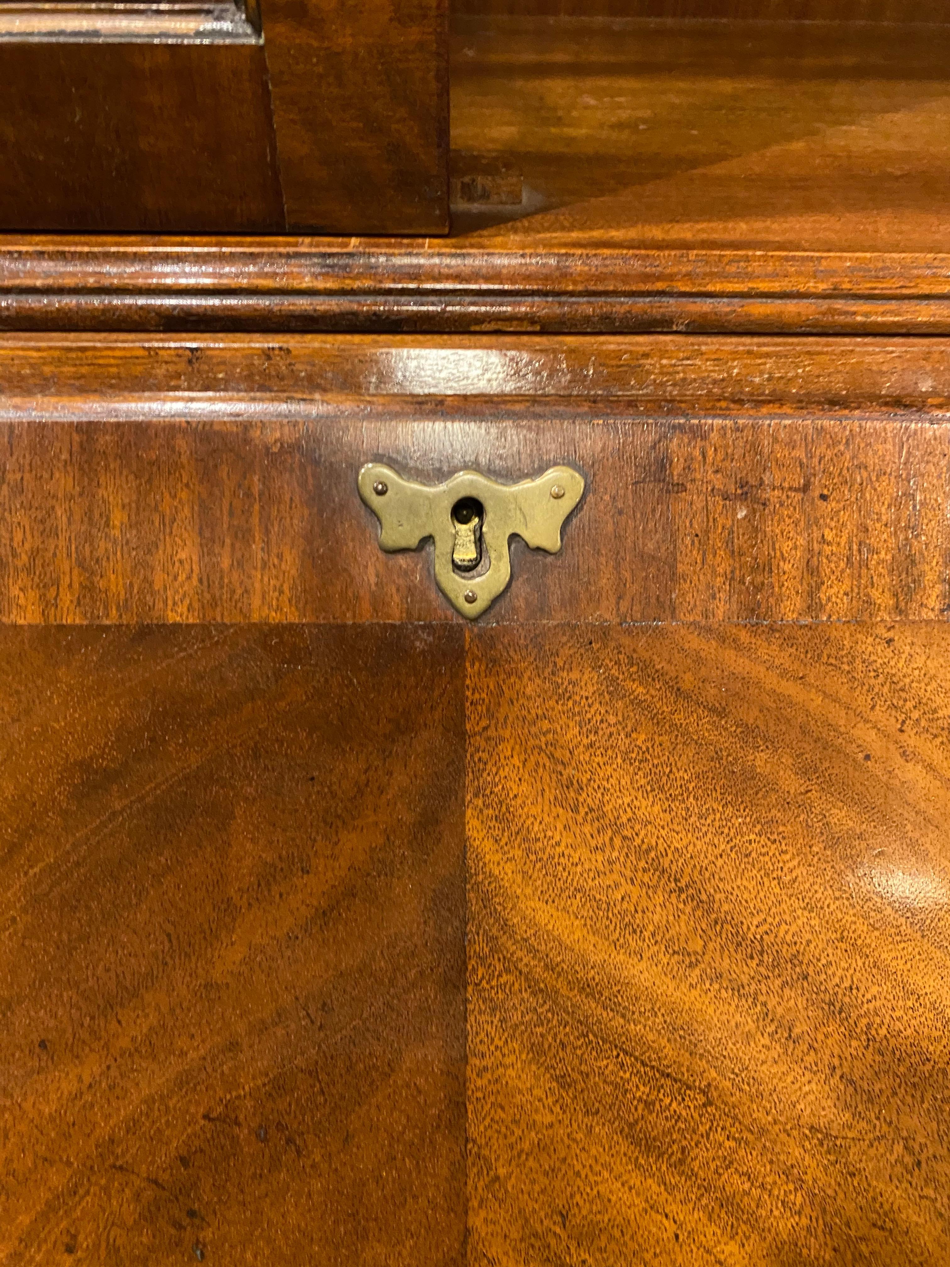 Secretary Desk, English,  Bookcase Top, Hand Glazed Doors, with Drawers In Good Condition In Toronto, CA