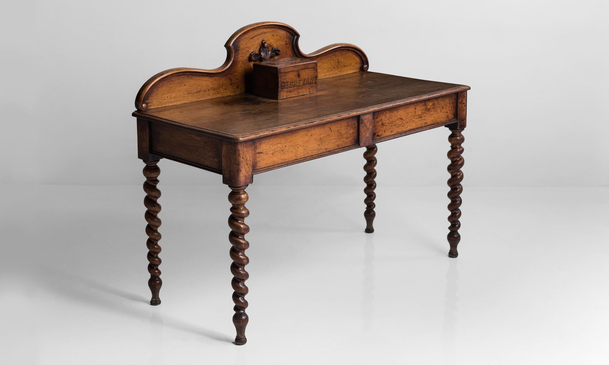 Hand-Crafted Secretary Hall Table, England, circa 1900